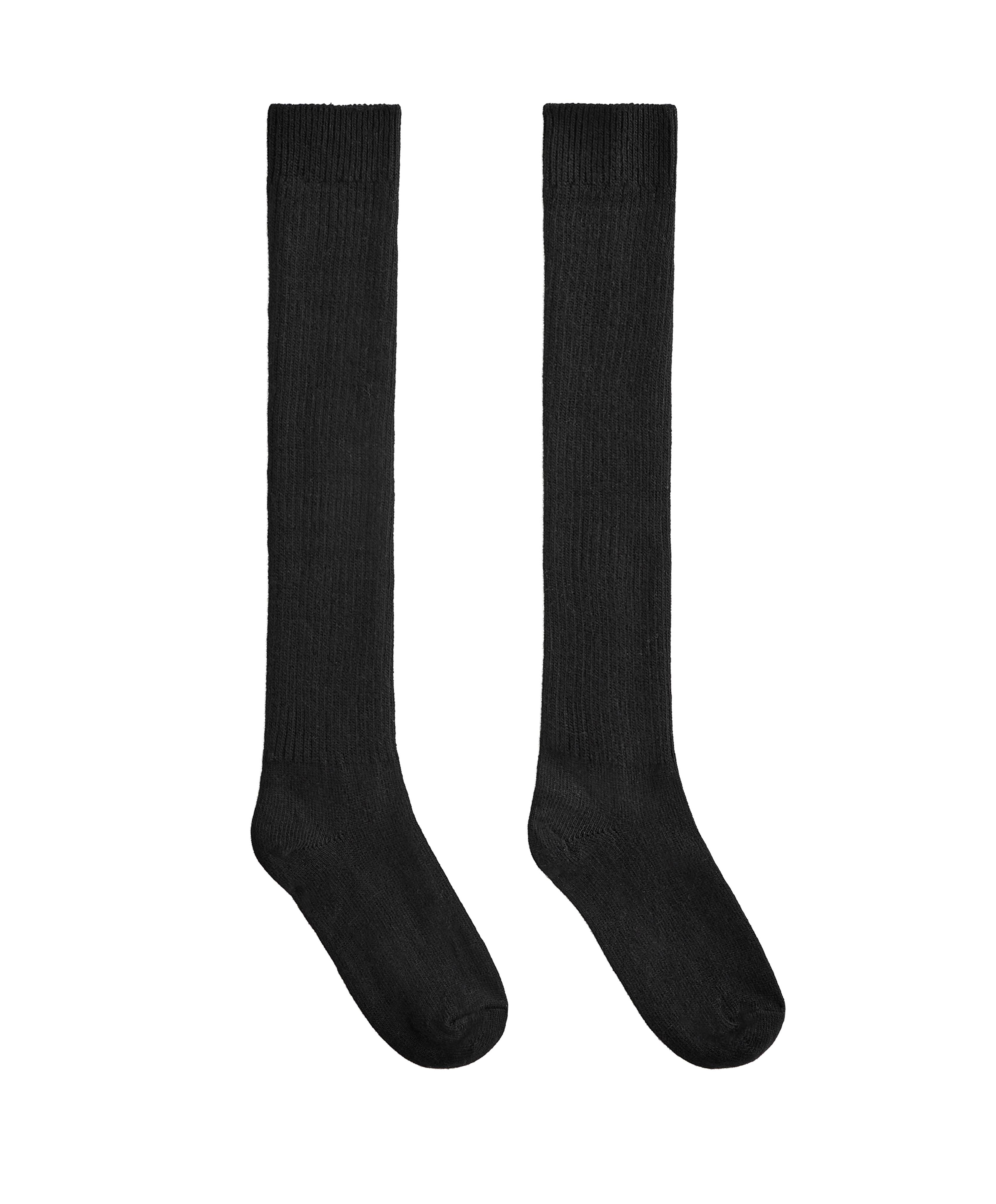 18% cashmere 13% wool long socks — BLACK