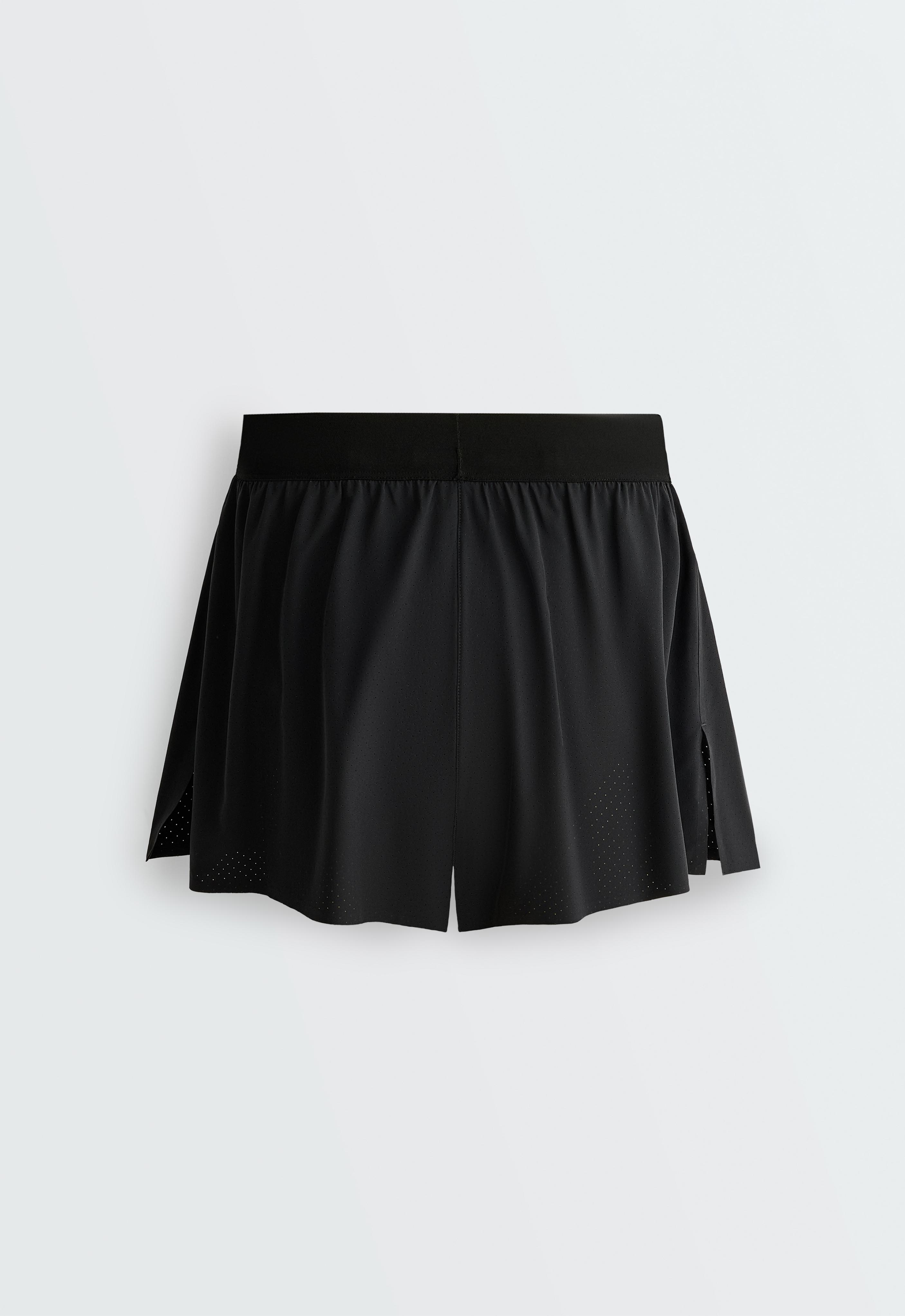 Mid-rise 7cm technical shorts — BLACK