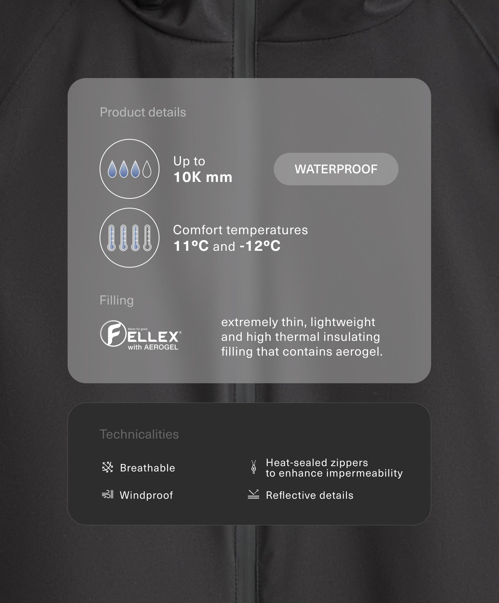 FELLEX® Volcanic 10k waterproof padded technical jacket