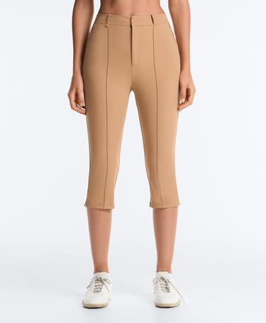 Technical skinny capri trousers with seam detail — SAND 1