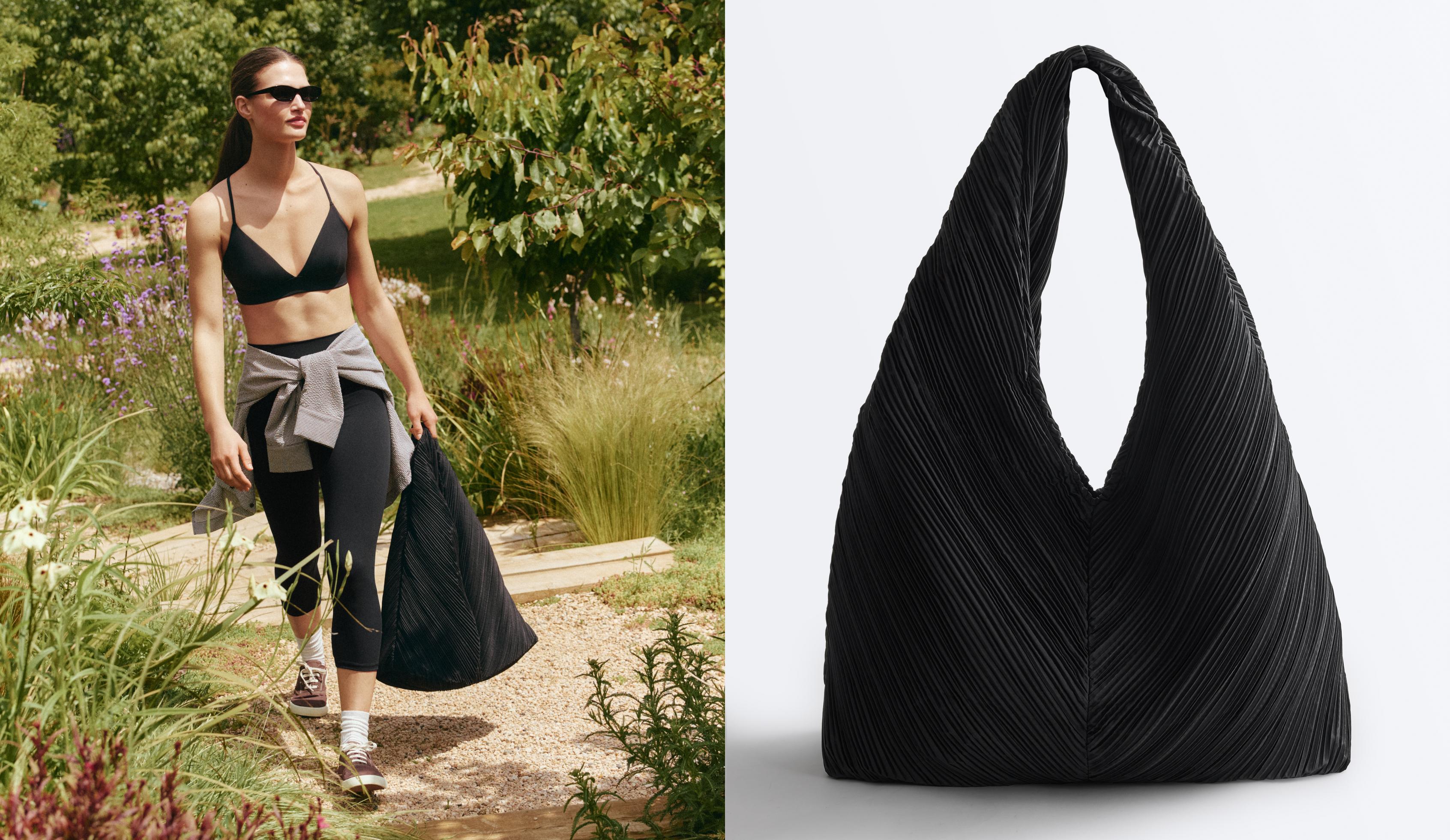 Borsa plissettata in nylon Borsa plissettata in nylon