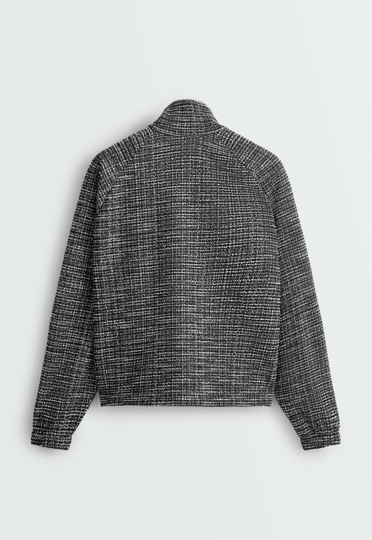 Rib-mix jacket — BLACK