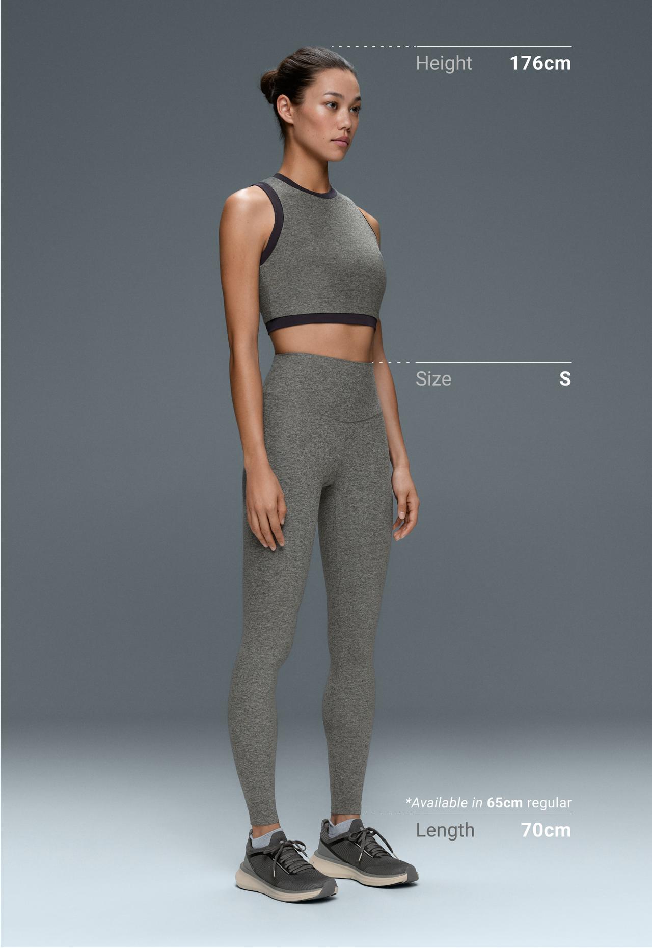 Ankle-length High rise Comfortlux marl leggings — MOTTLED GREY MELANGE