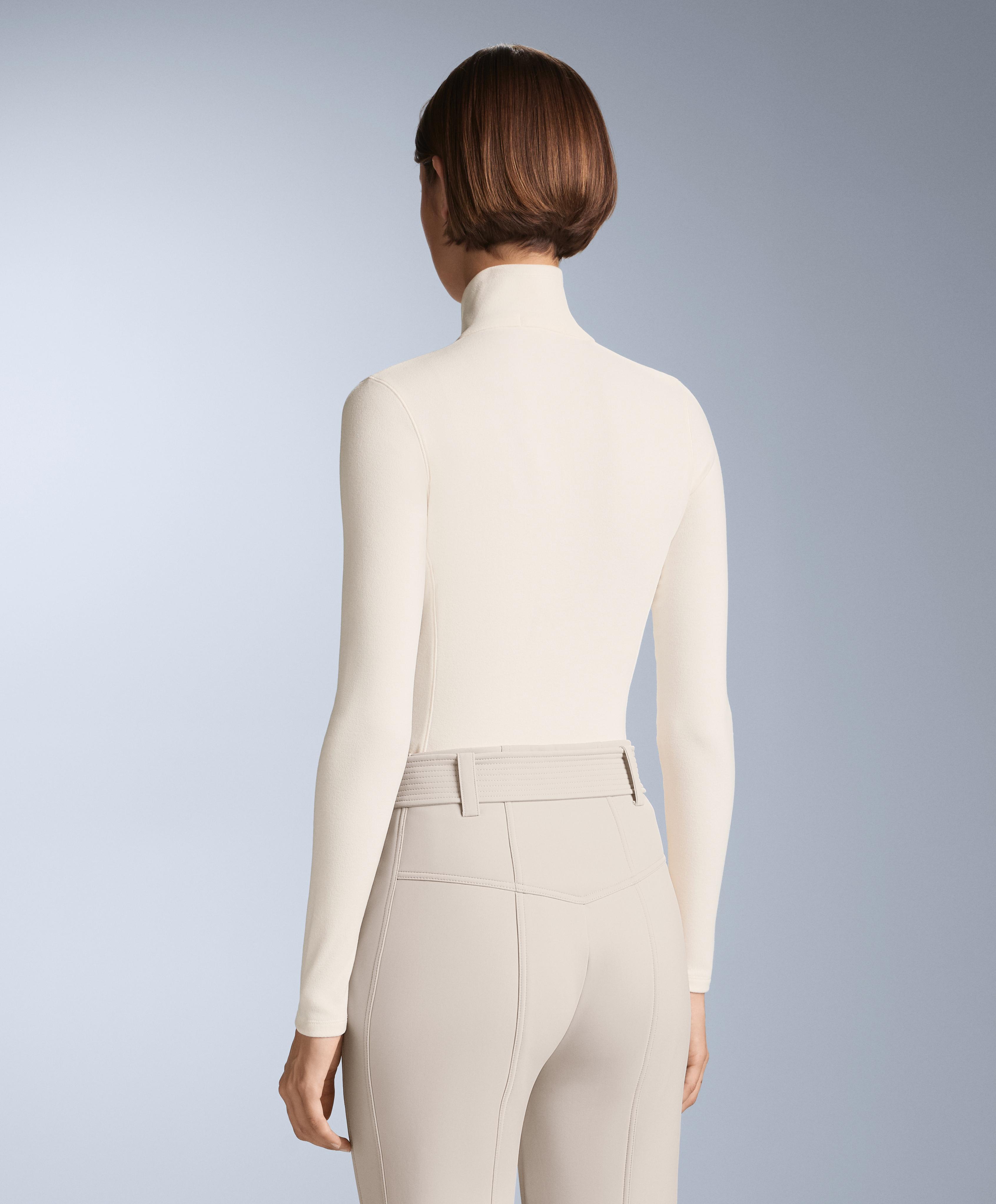 Half-zip polar thermal base layer T-shirt — PALE ECRU