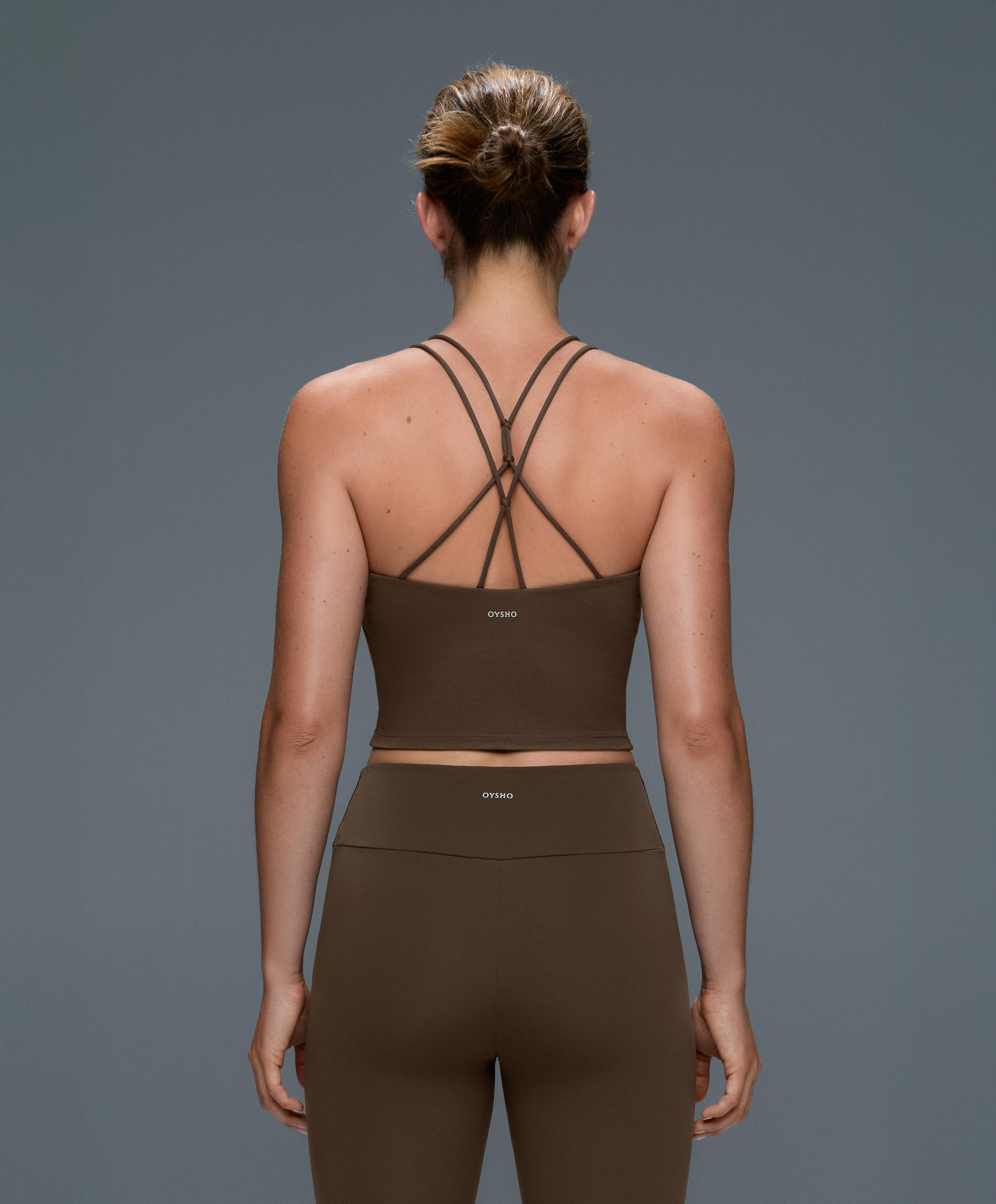 Comfortlux crossover strap tank top — DARK BROWN