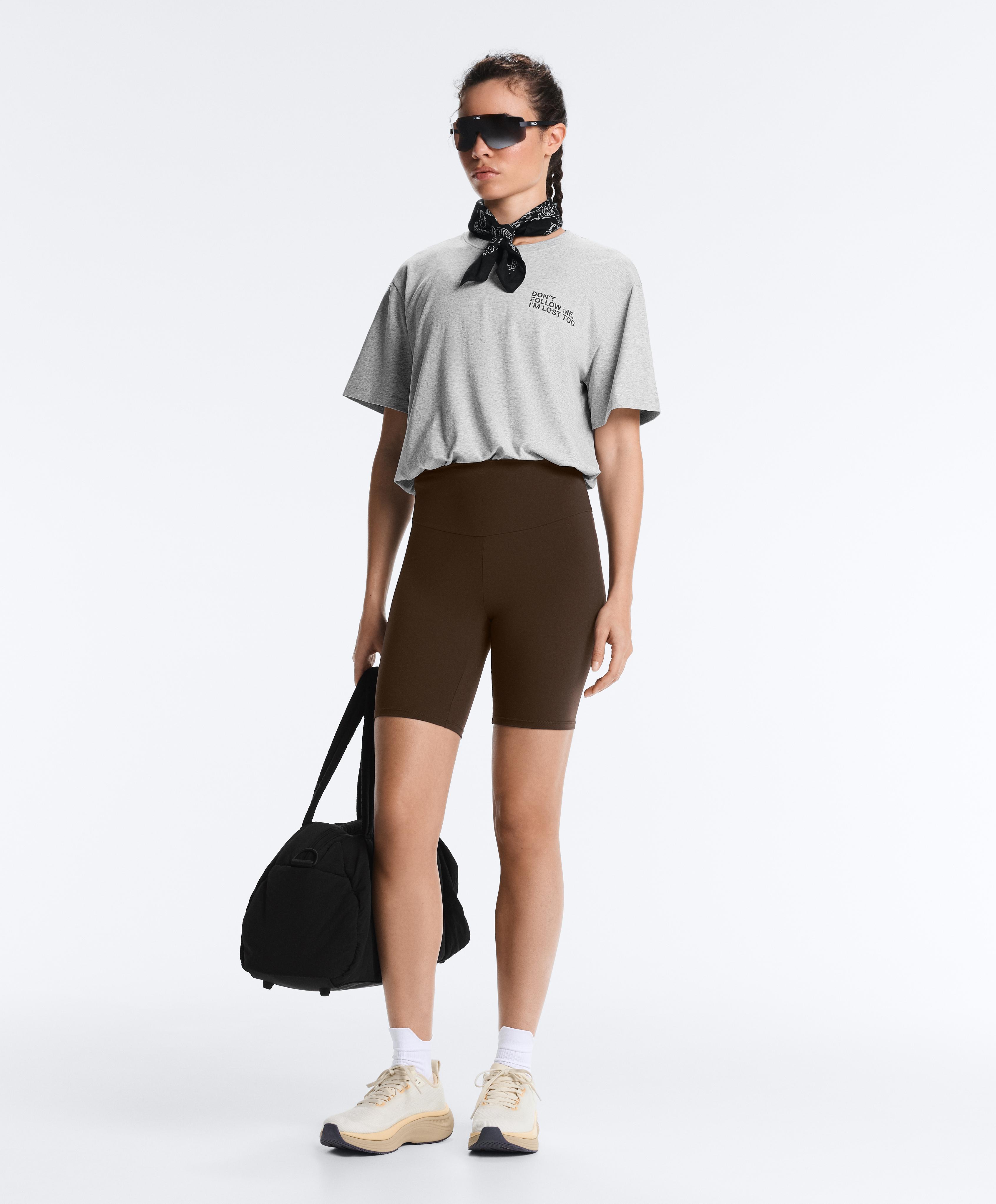 T-shirt boxy texte en mélange de coton T-shirt boxy texte en mélange de coton