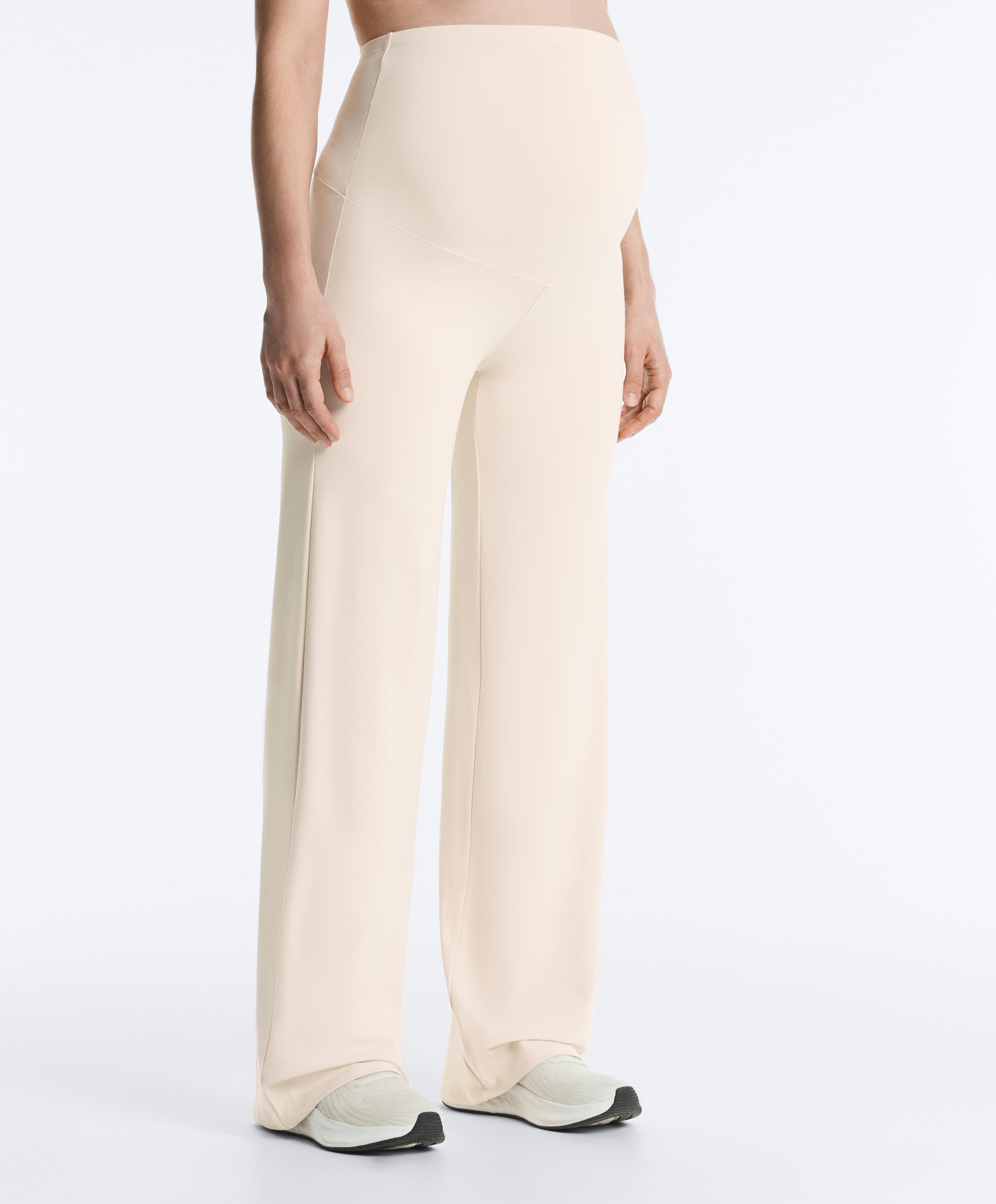 Comfortlux maternity straight-leg trousers — PALE BEIGE