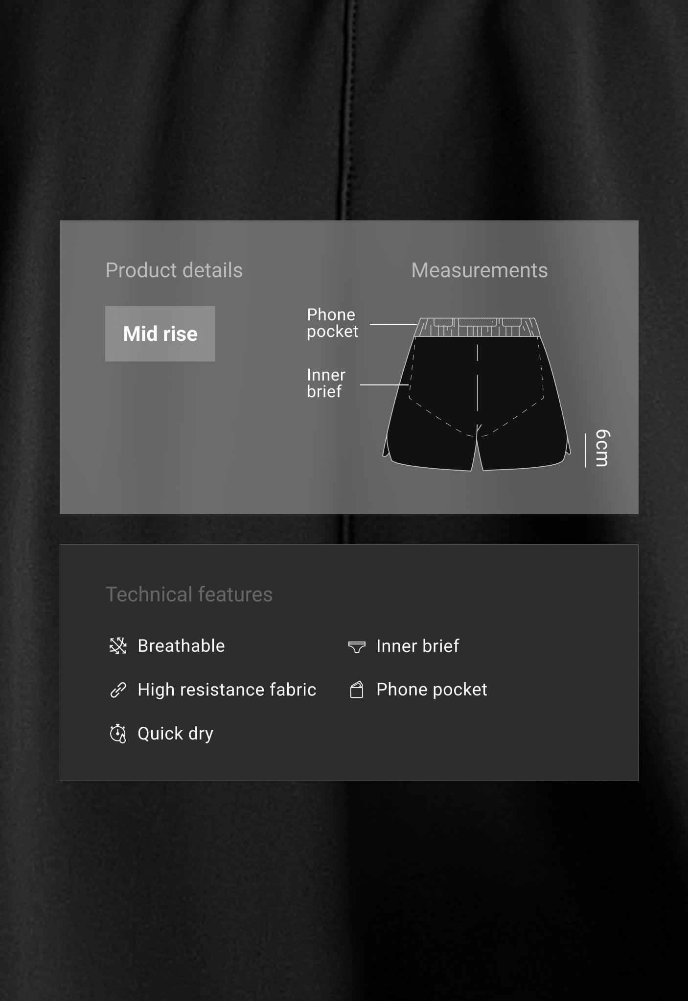 6cm mid-rise technical shorts