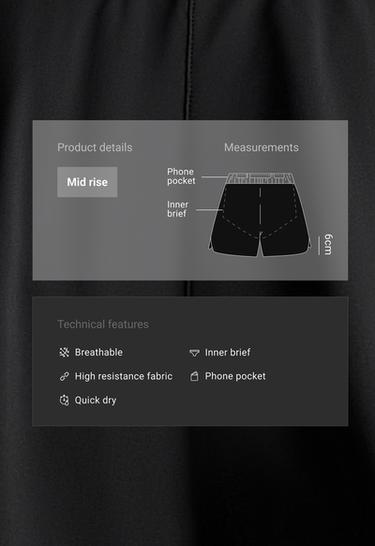6cm mid-rise technical shorts — BLACK 2