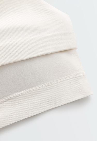 Seamless sleeveless tank top with half-zip — PALE ECRU 7