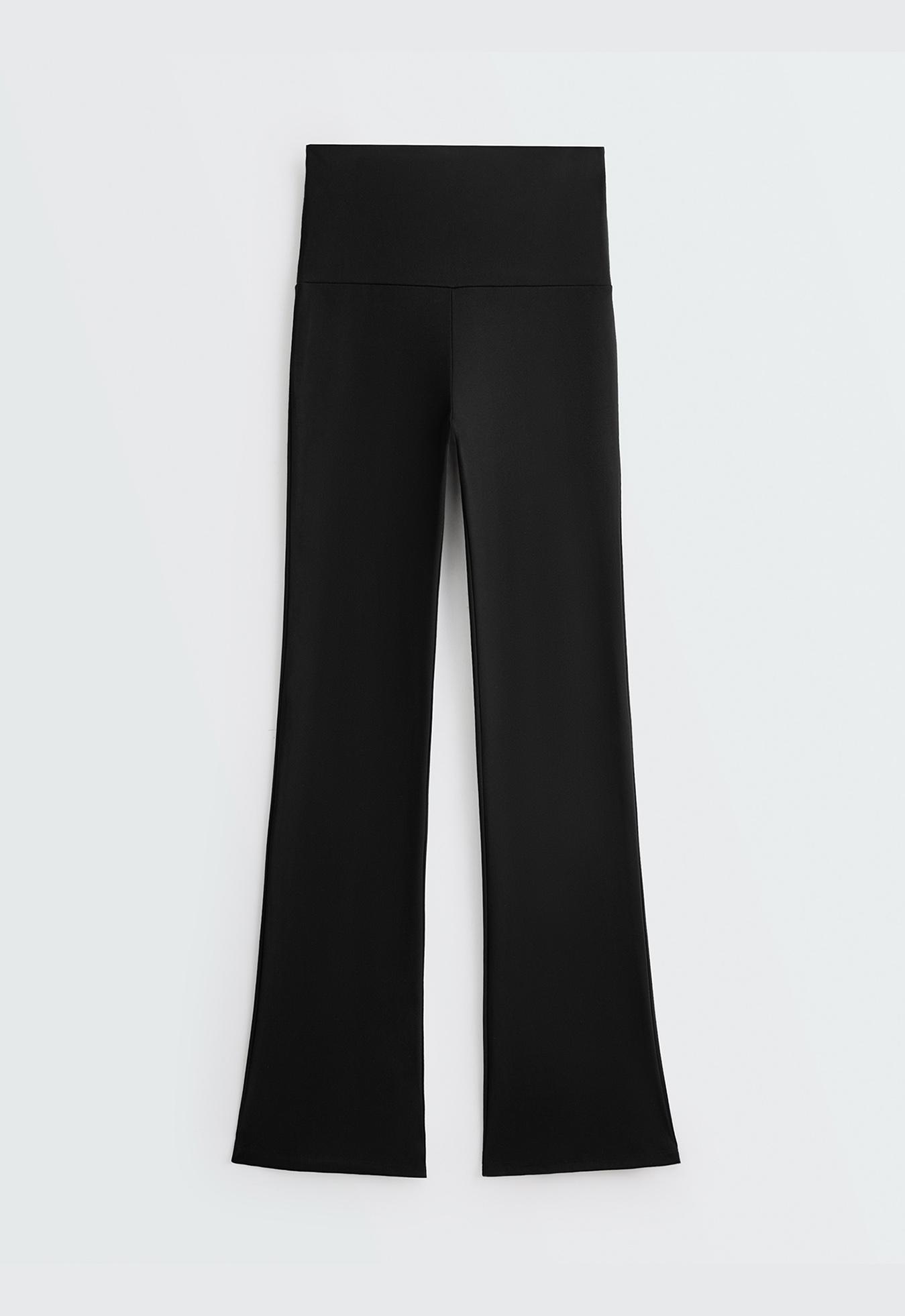 High-rise Comfortlux flare trousers — BLACK