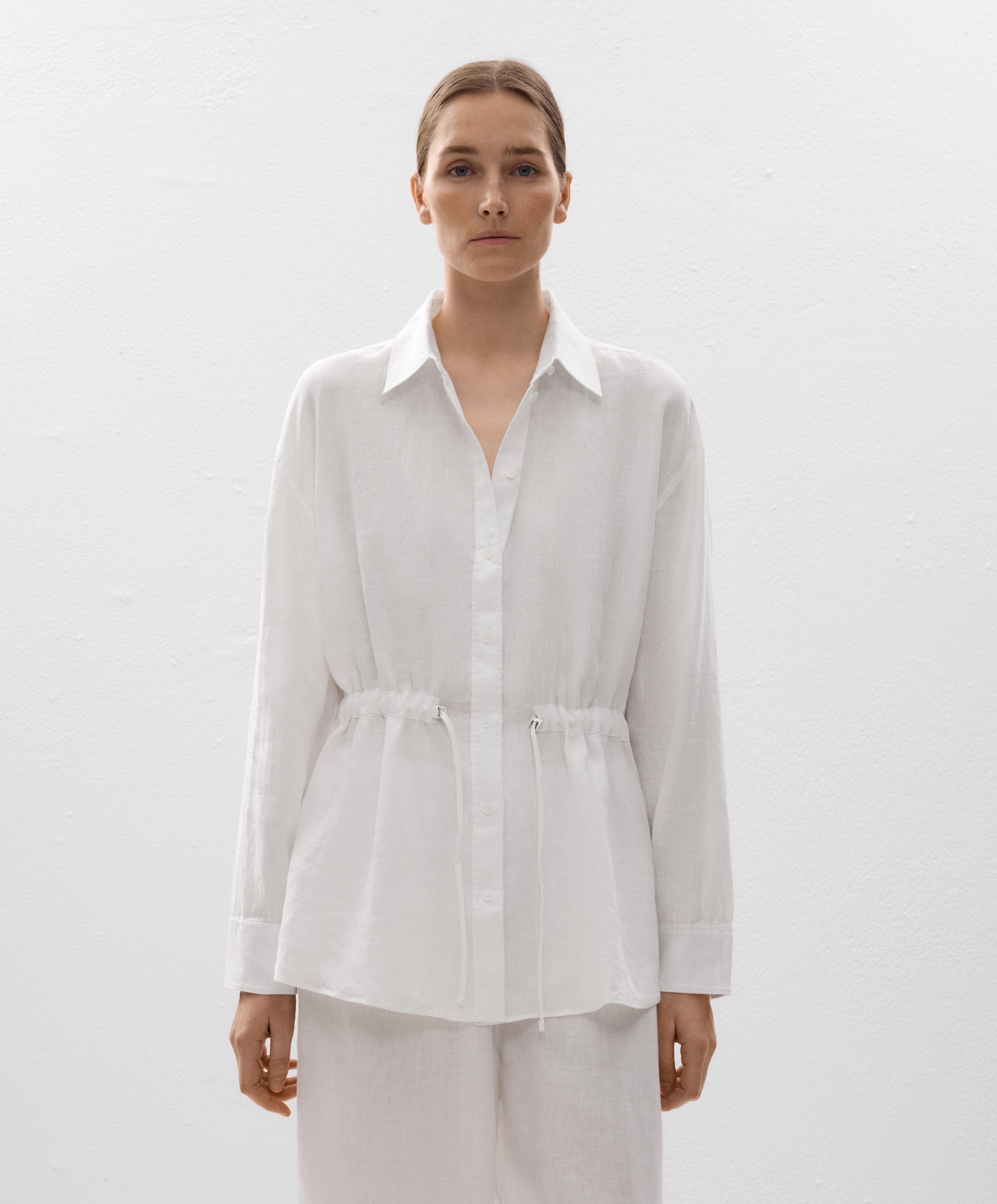 Chemise longue taille ajustable 100 % lin Chemise longue taille ajustable 100 % lin