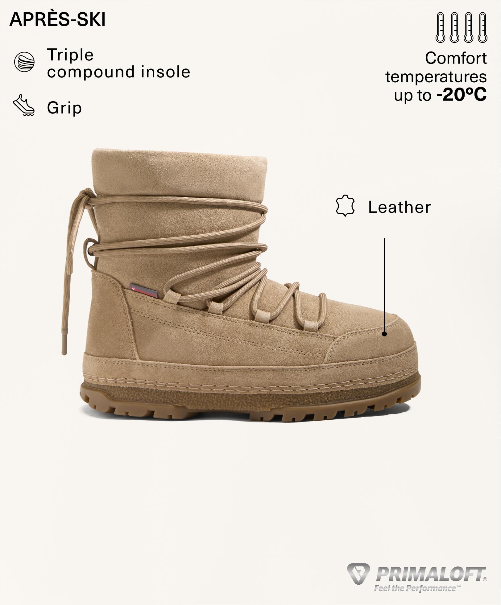 Lace-up technical split leather boots Lace-up technical split leather boots