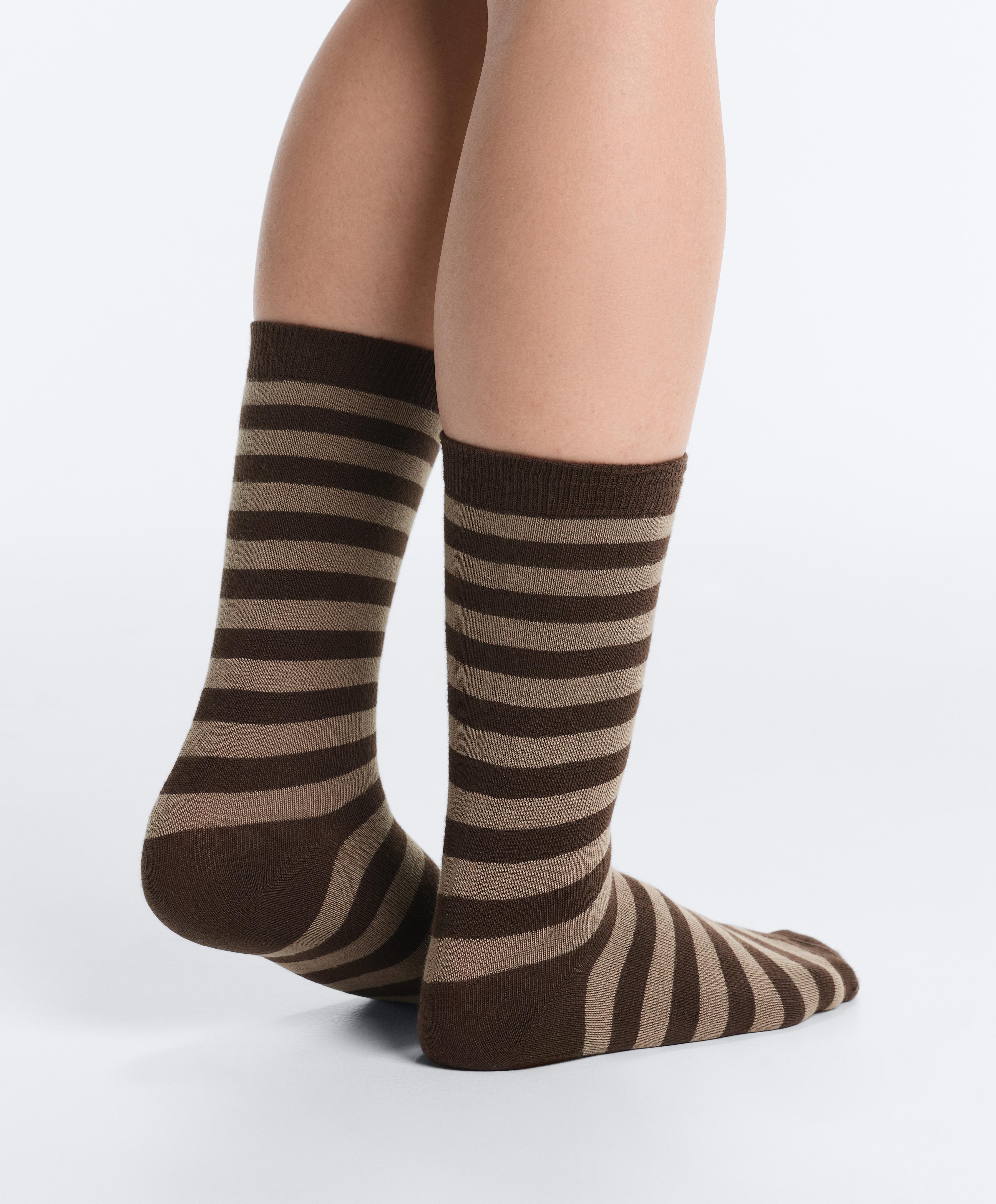 3 pairs of cotton blend classic socks — TAN MELANGE