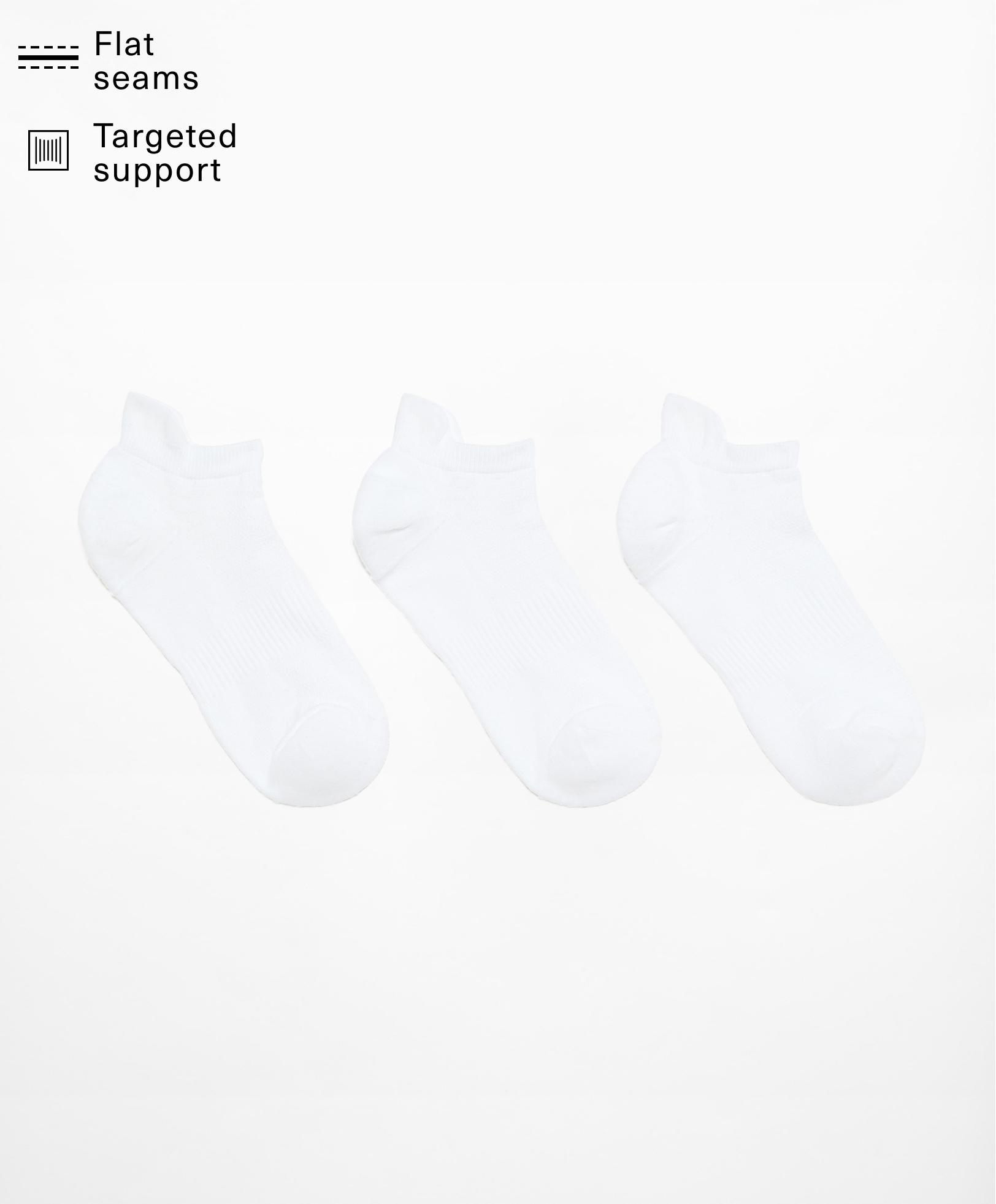 3 pairs of tab polyamide blend sports sneaker socks