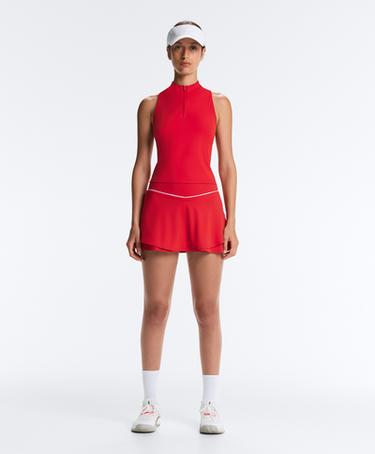 Half-zip sleeveless top — STRONG RED 3