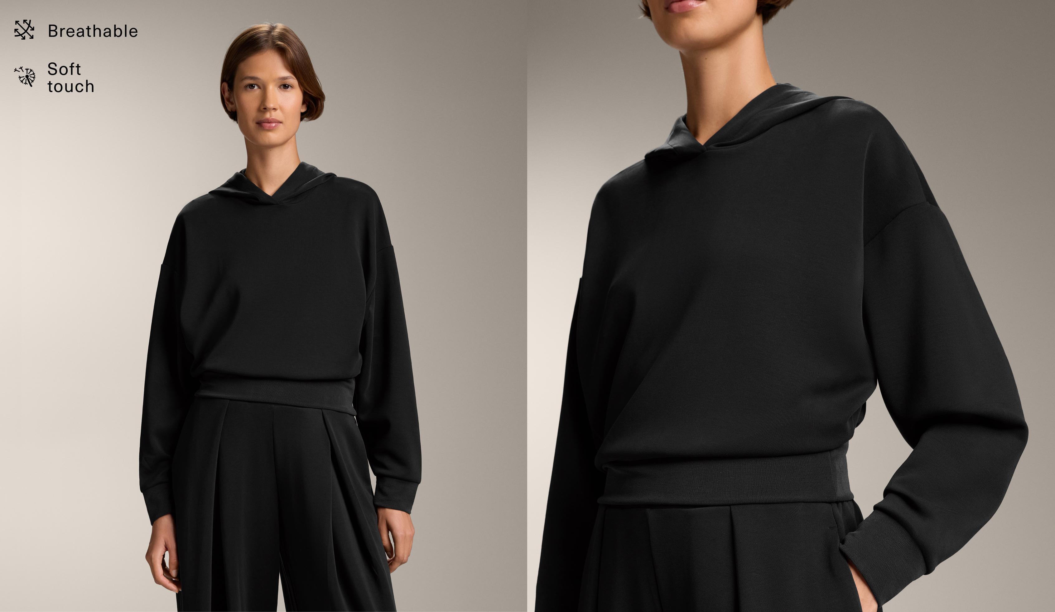 سويت شيرت بغطاء رأس من المودال ناعم الملمس