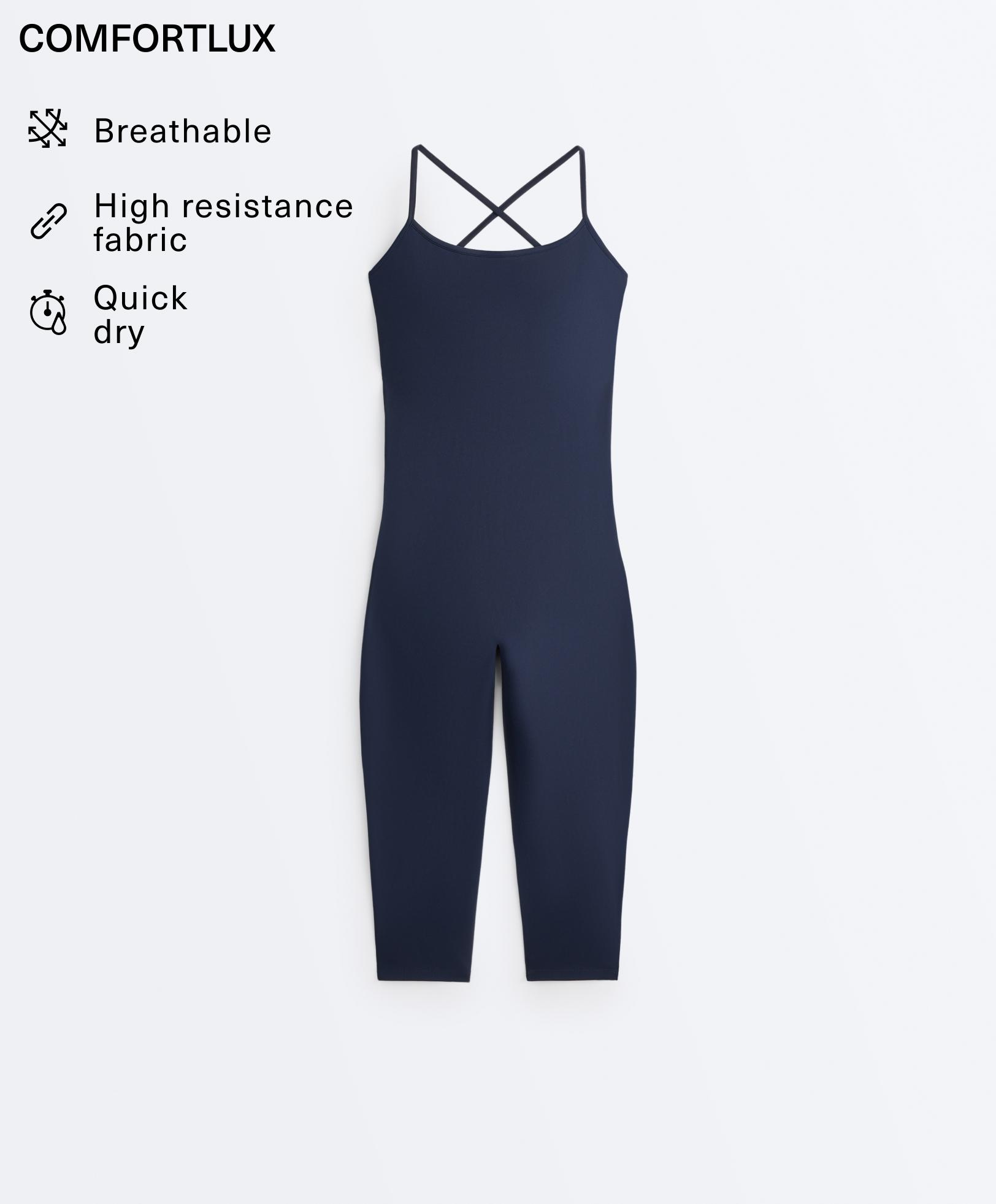 Crossover back Comfortlux capri jumpsuit