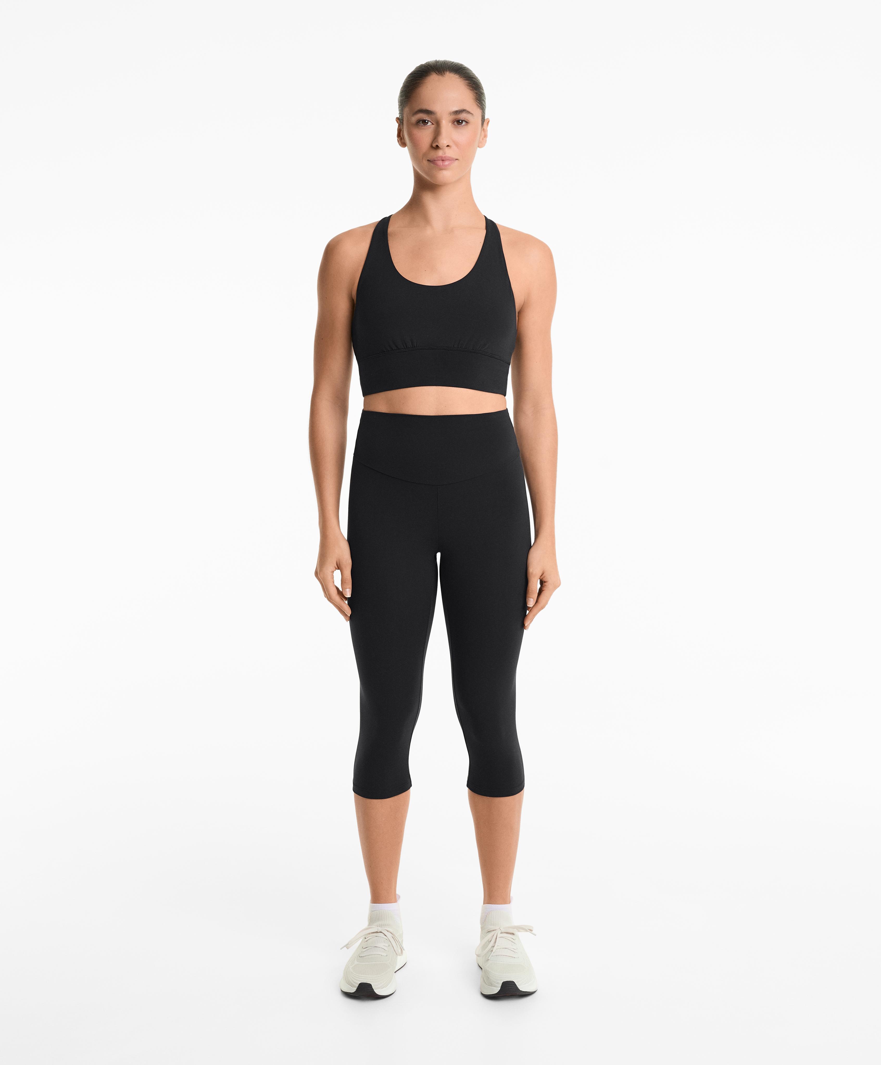 Black comfortlux high-rise capri total look