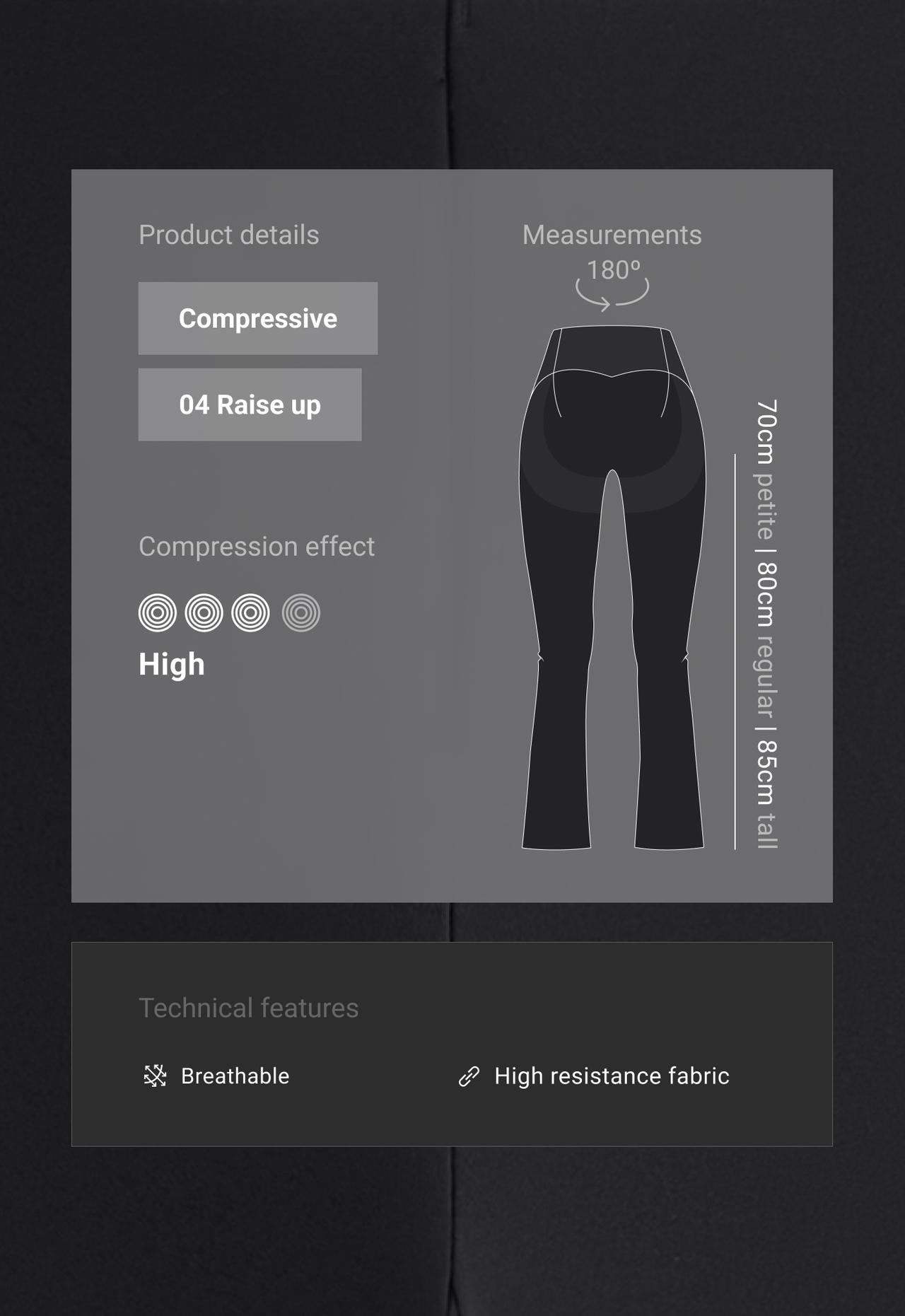 High-rise Compressive Raise Up flare trousers — BLACK