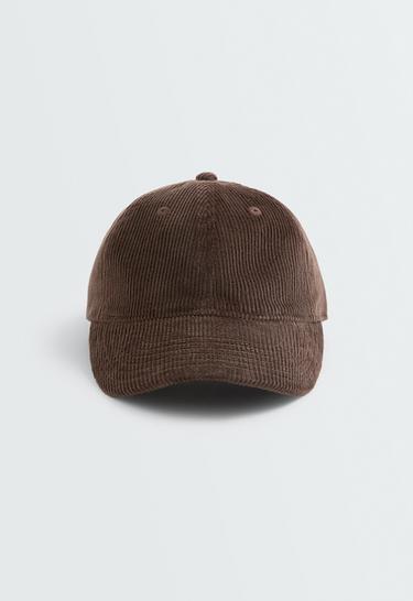 Corduroy cap — DARK REDDISH‑BROWN 1