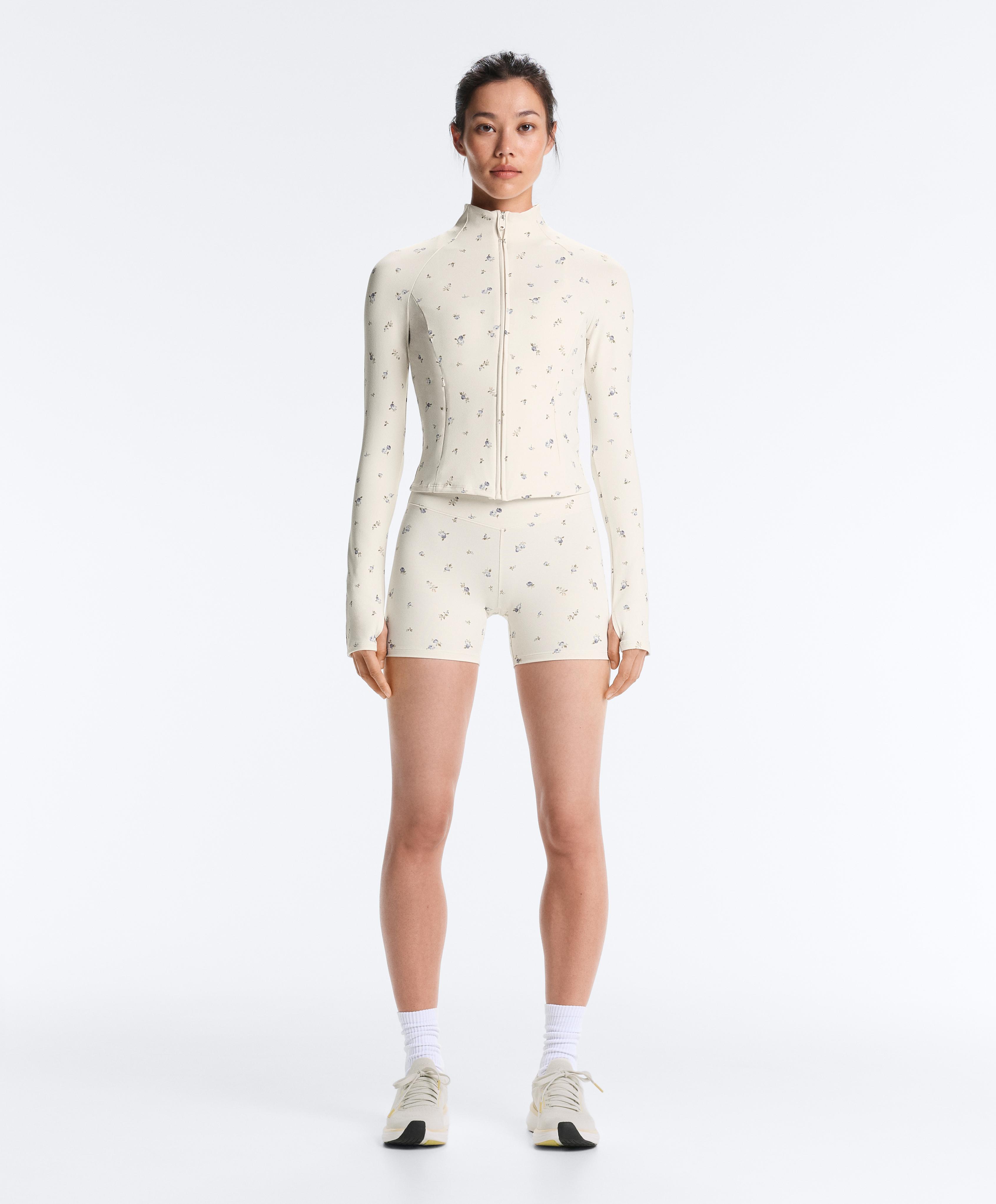 Evermove floral print technical jacket — PALE ECRU