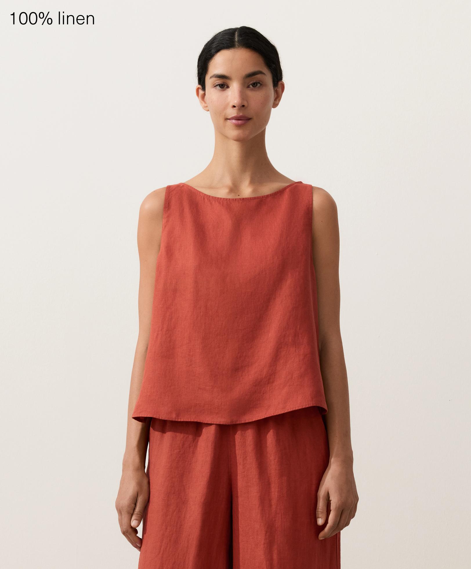 100% linen square Top