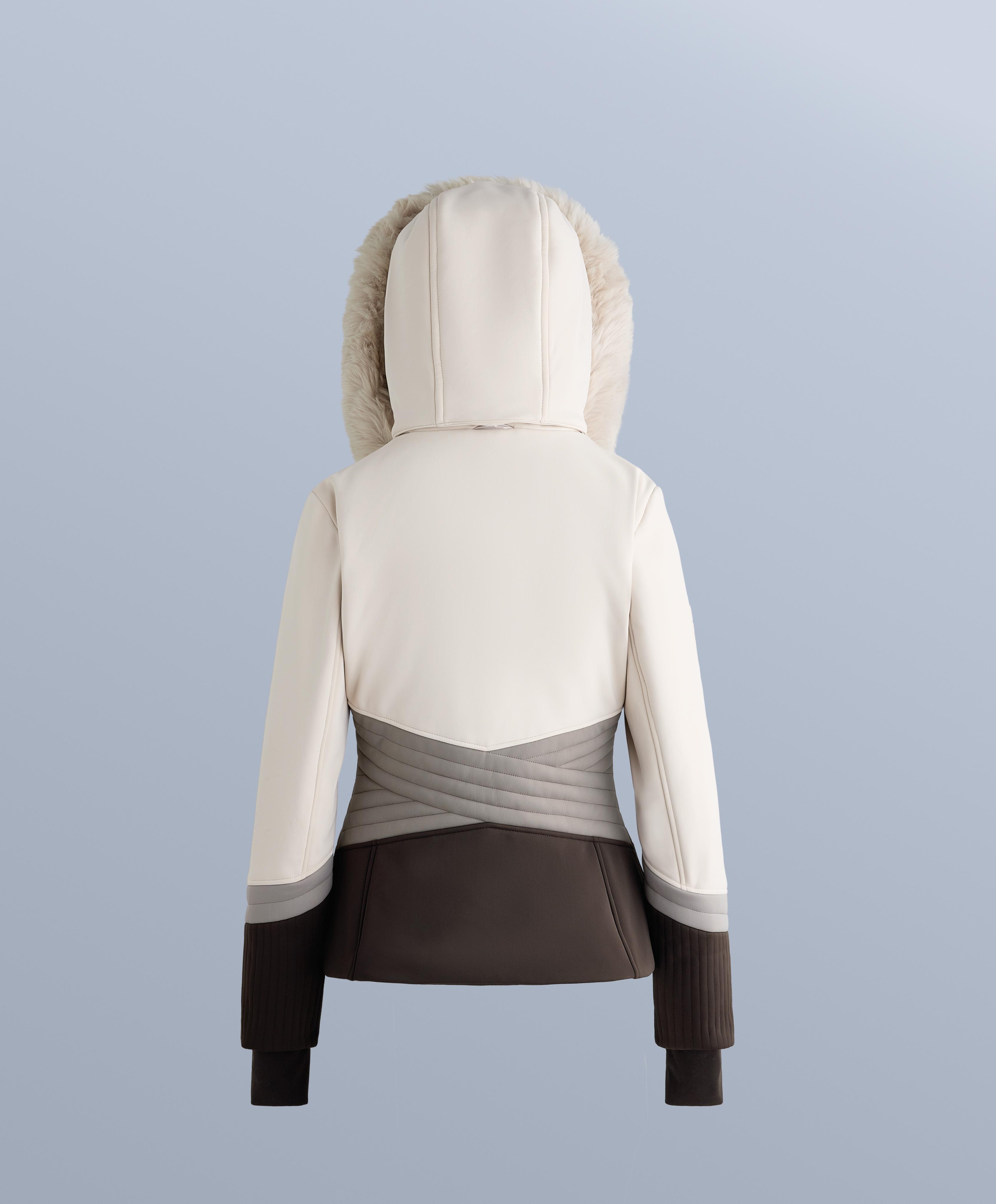 Super-fitted water-resistant colour-block Primaloft® SKI jacket — PALE MINK