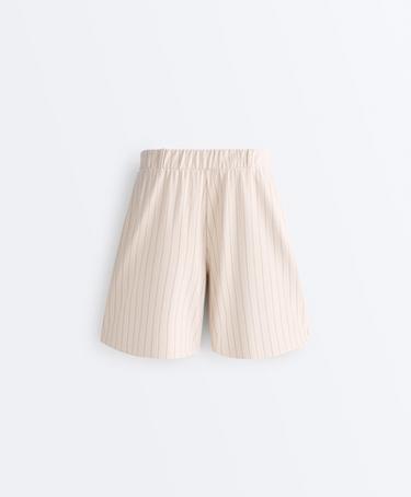 Wide striped pleated bermuda shorts — SANDY           9
