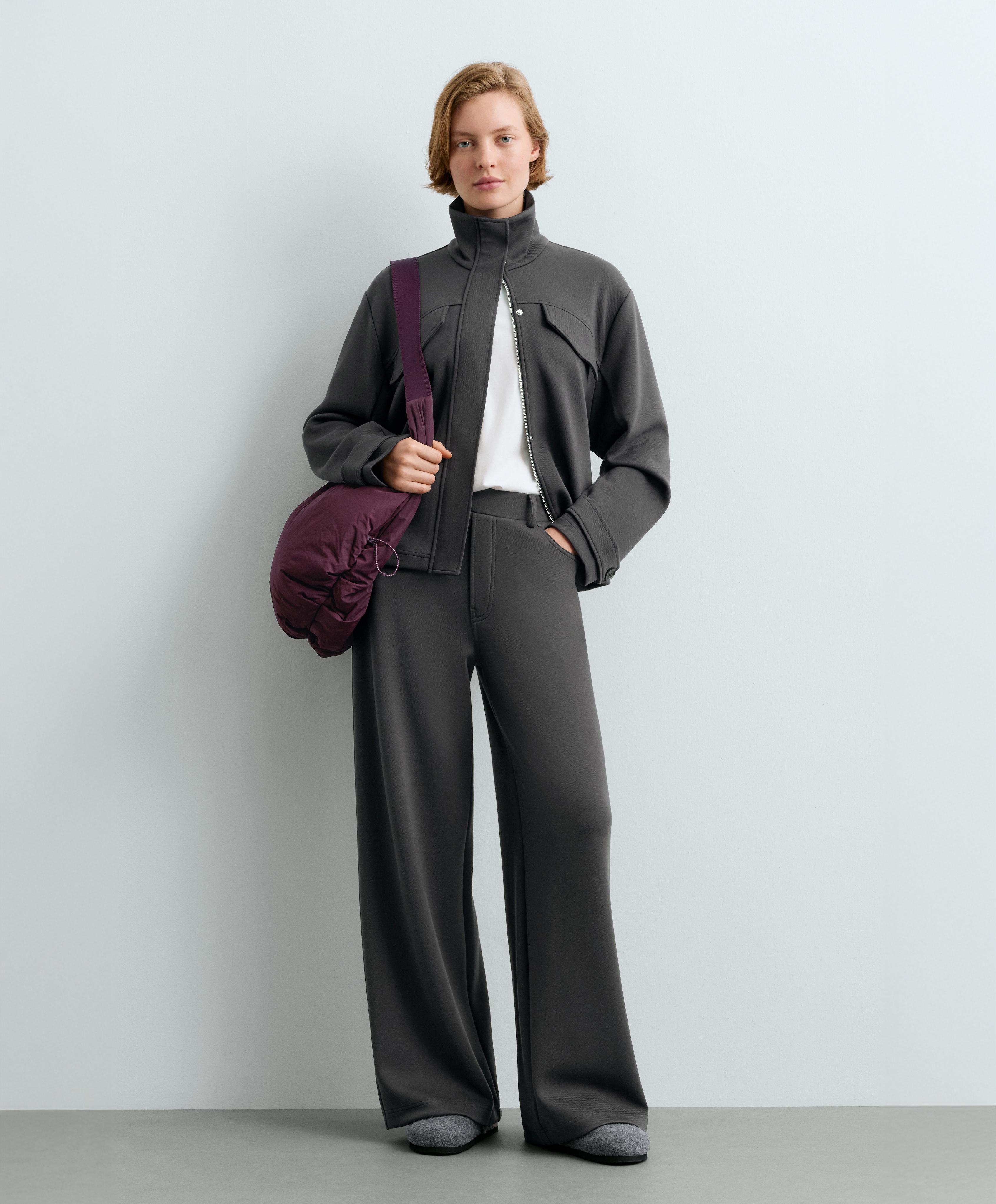 5-pocket wide-leg trousers — DARK ANTHRACITE
