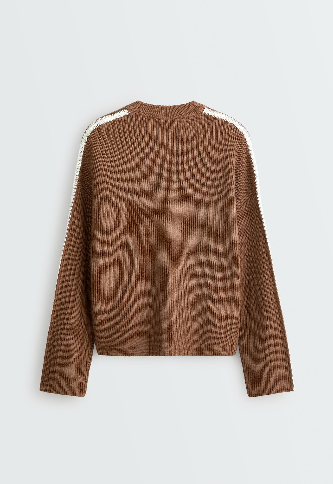 20% wool knit jumper piping — EARTH