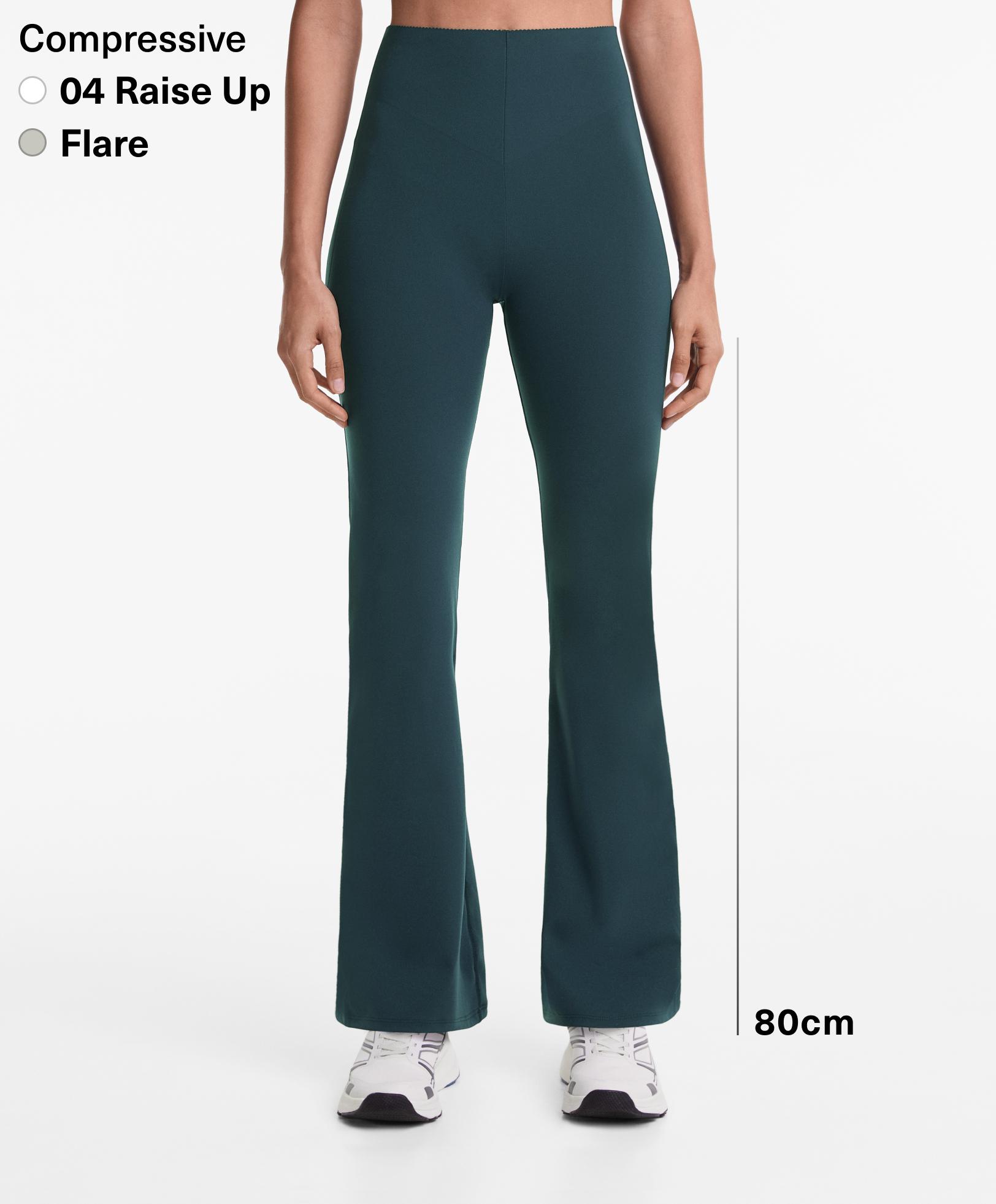 Raise up compressive 80cm flare trousers