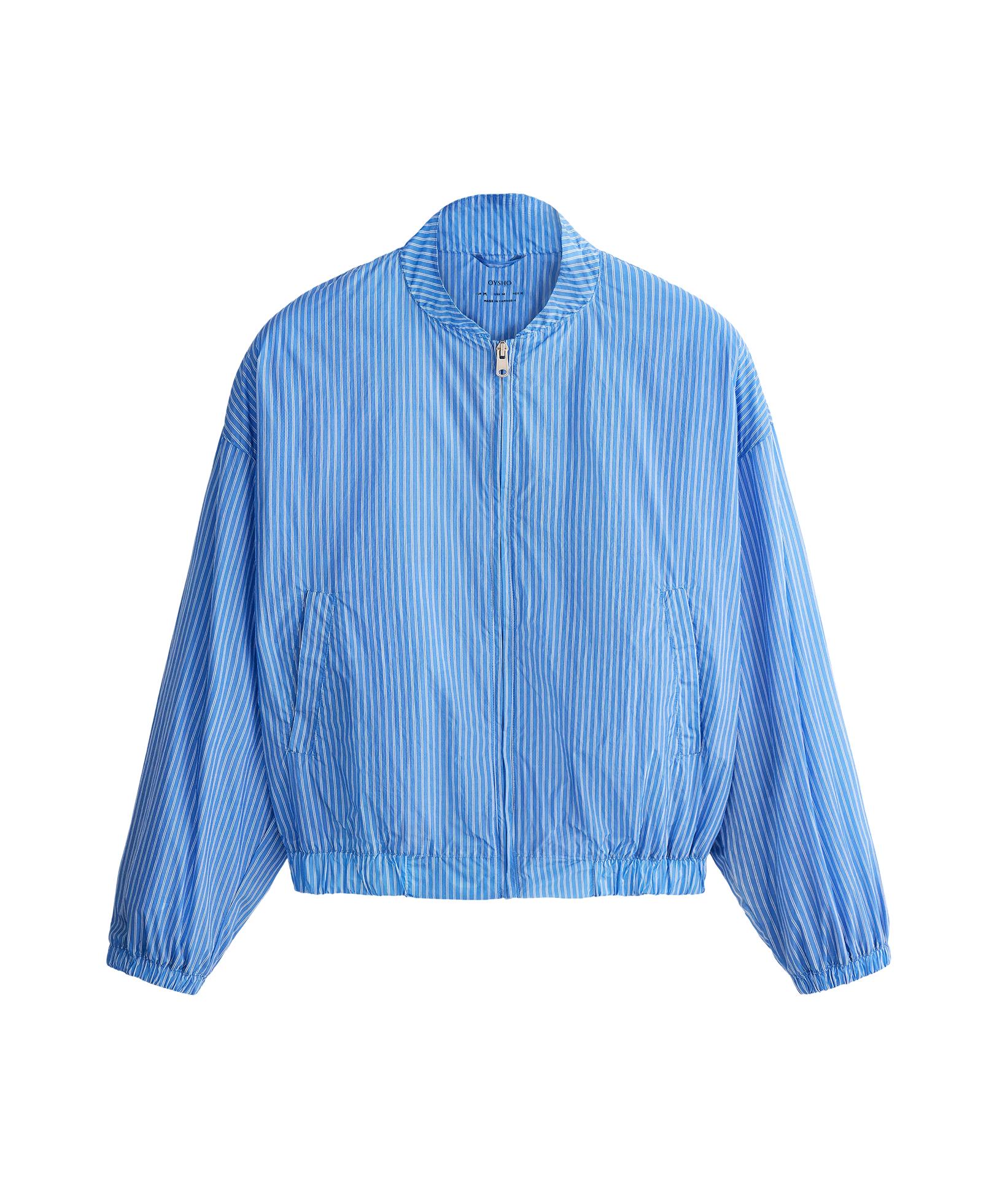 Track jacket with stripes — PALE LAVENDER BLUE
