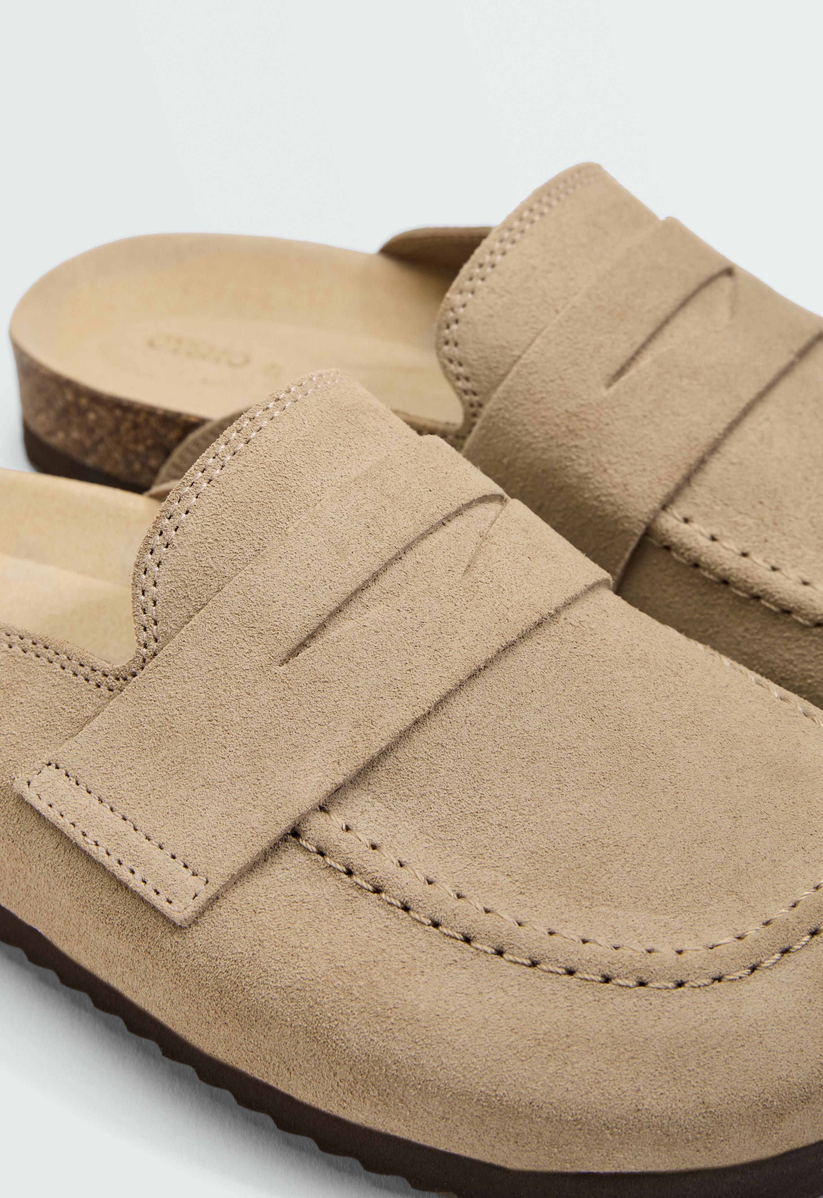 Split-leather mules — SAND