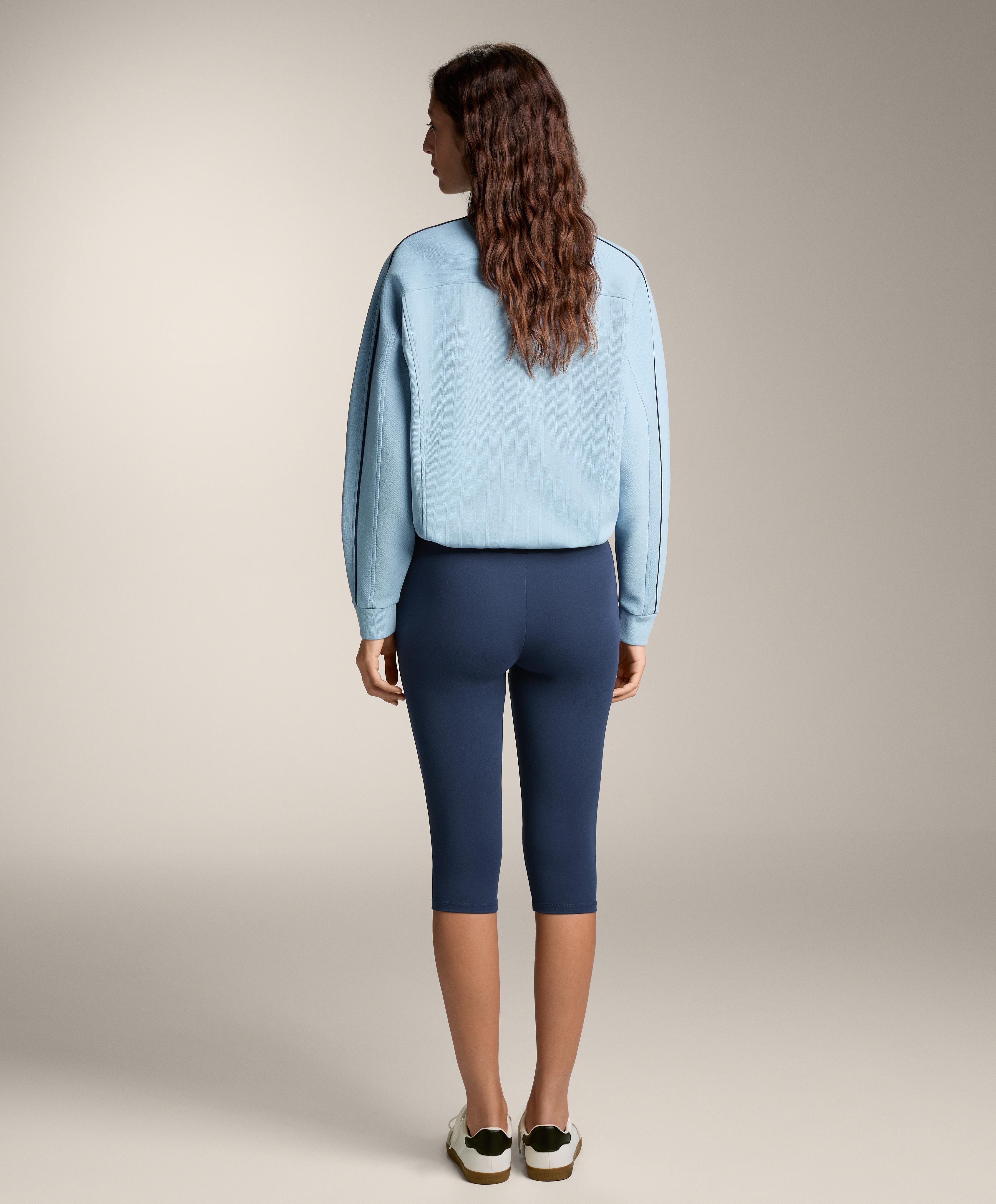 Piqué jacket with side piping and cotton — SKY BLUE