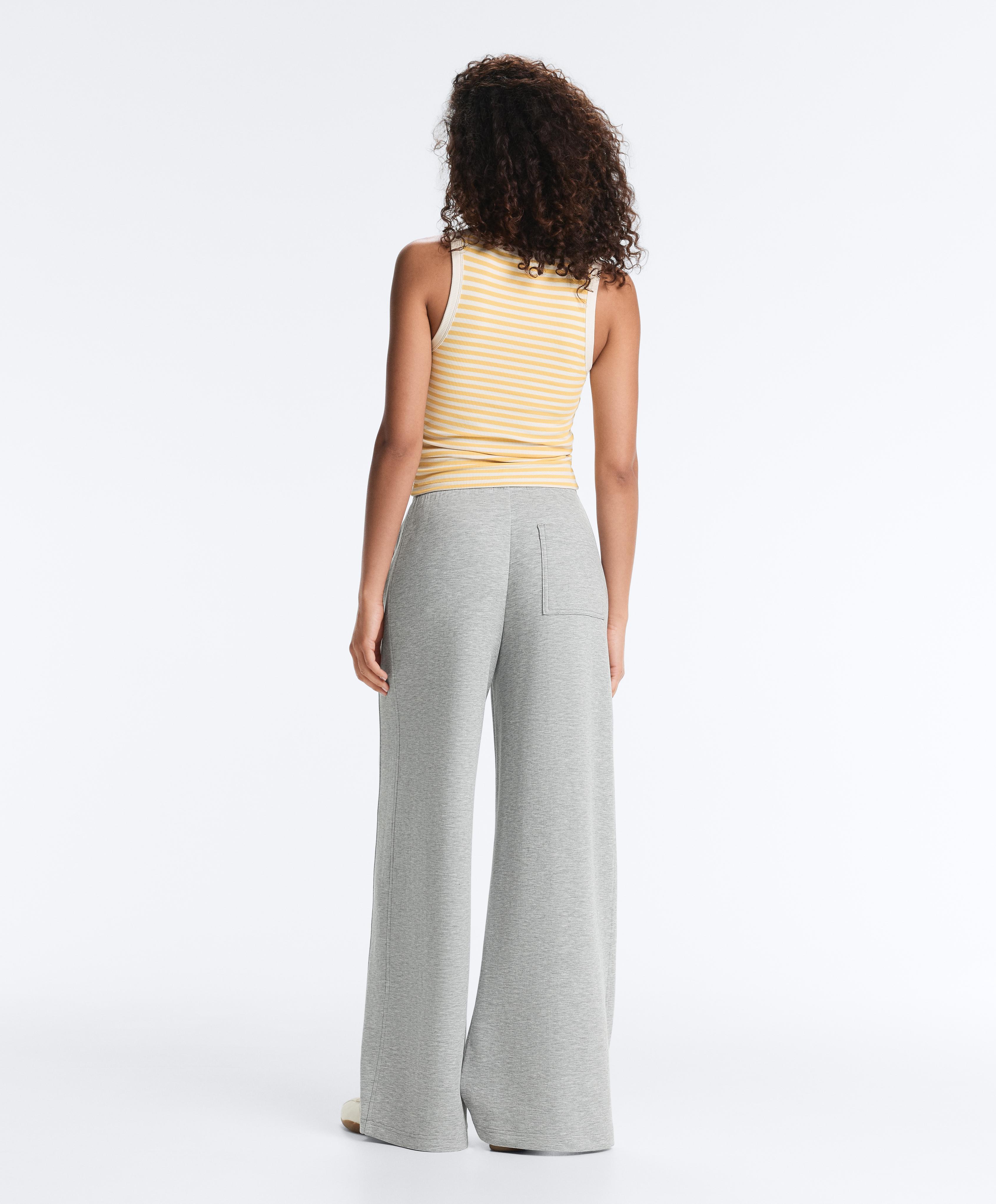 Long modal rib stripe tank top — MID-YELLOW
