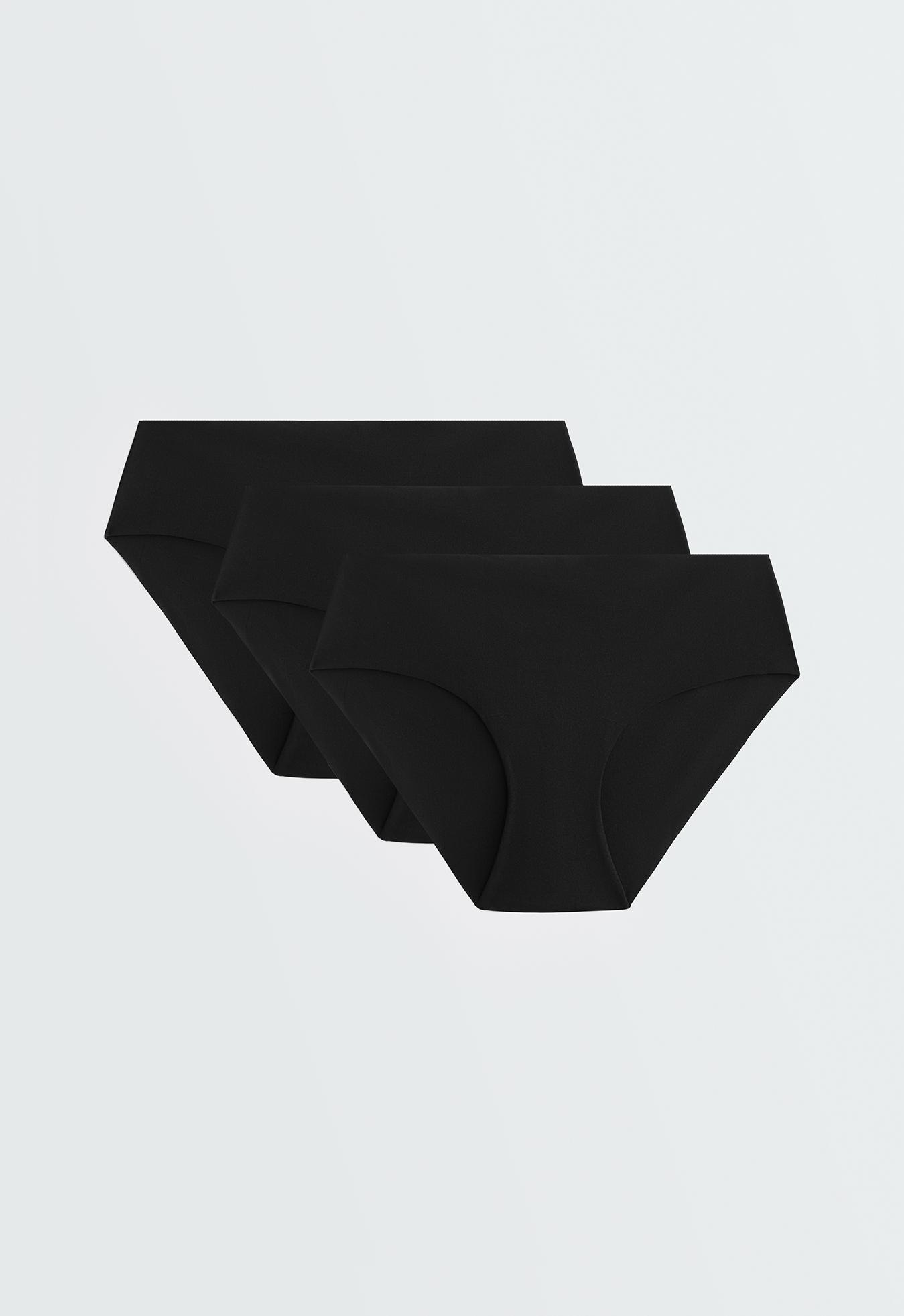 3 invisible polyamide blend classic briefs — BLACK