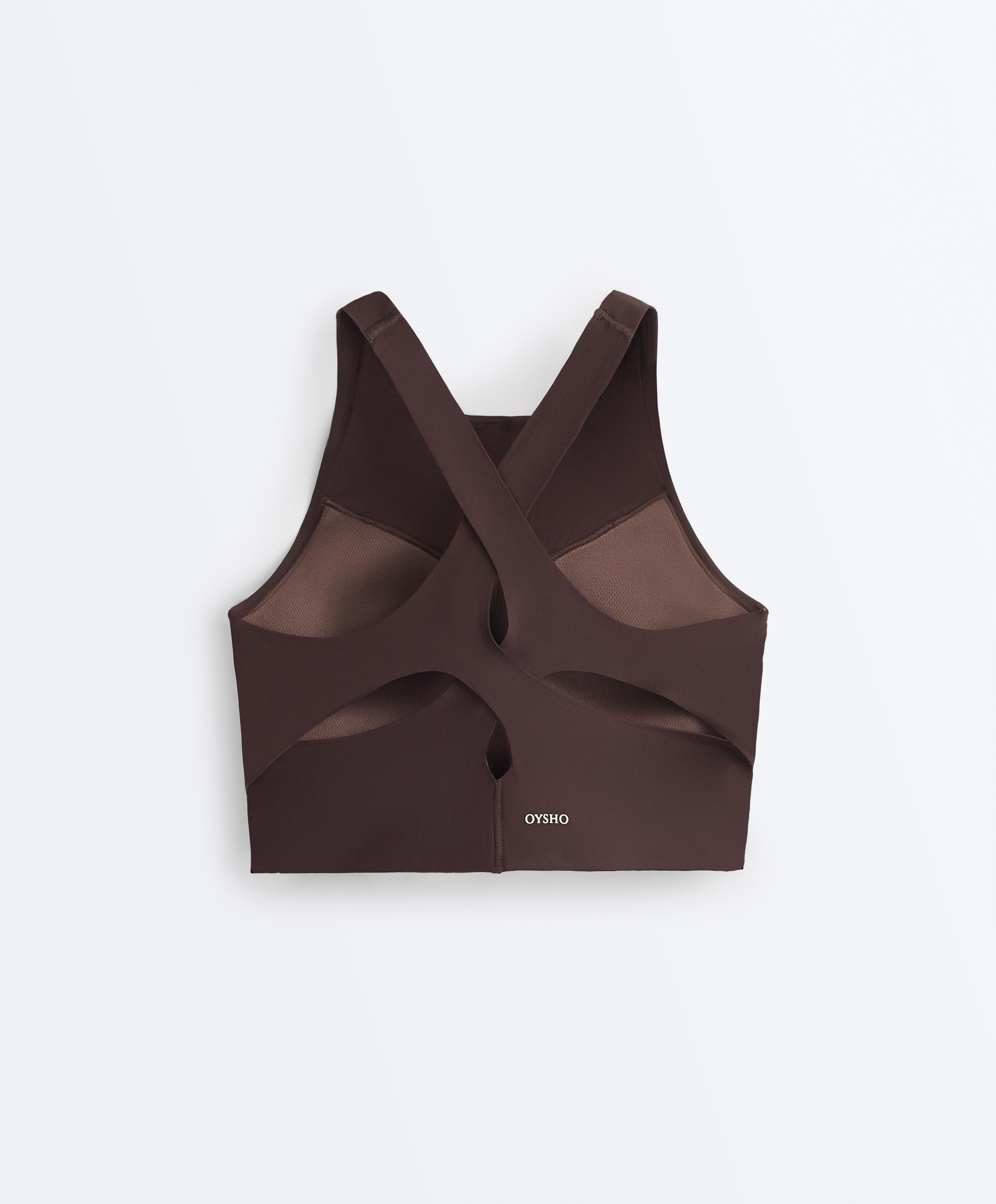 Light Touch crossover back tank top — Dark chocolate