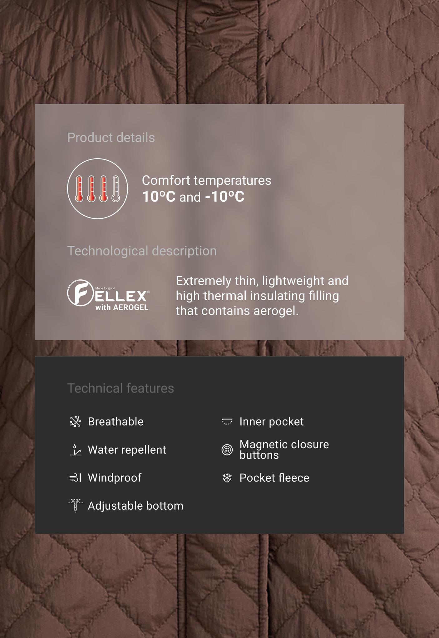 FELLEX® AEROGEL short padded jacket — COCOA