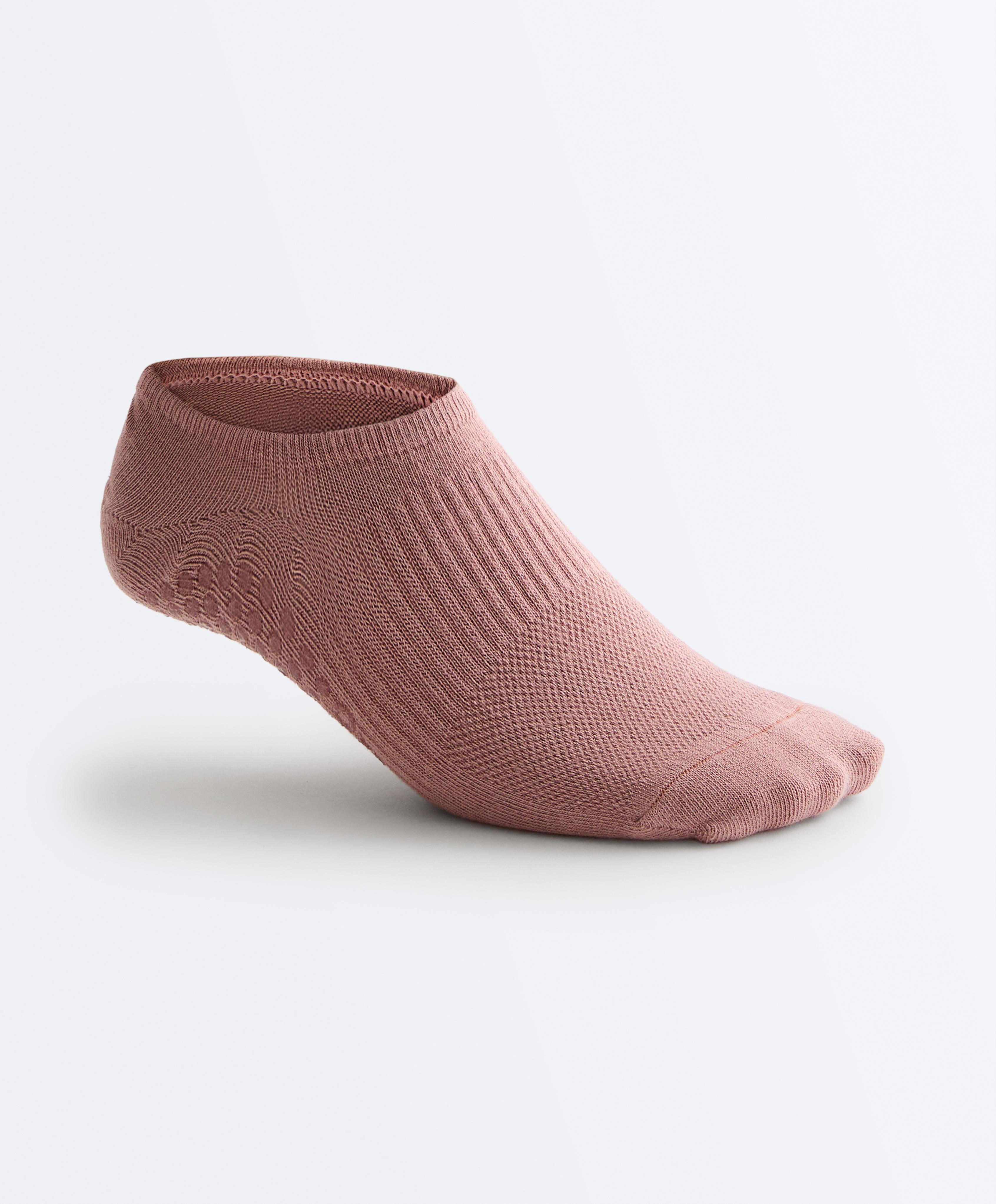 2 pairs of invisible cotton blend yoga and Pilates socks — PALE PINK