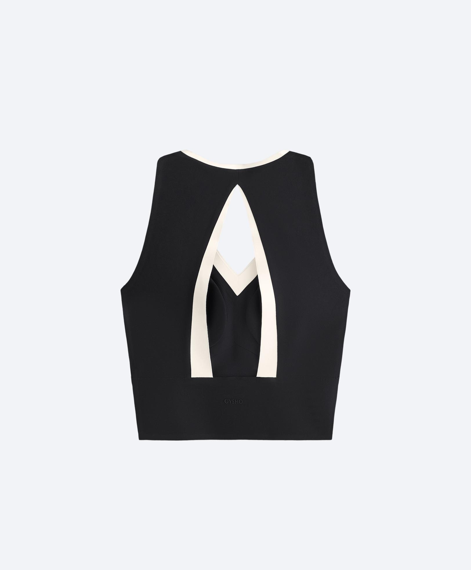 Perfect-adapt sleeveless contrast tank top — BLACK