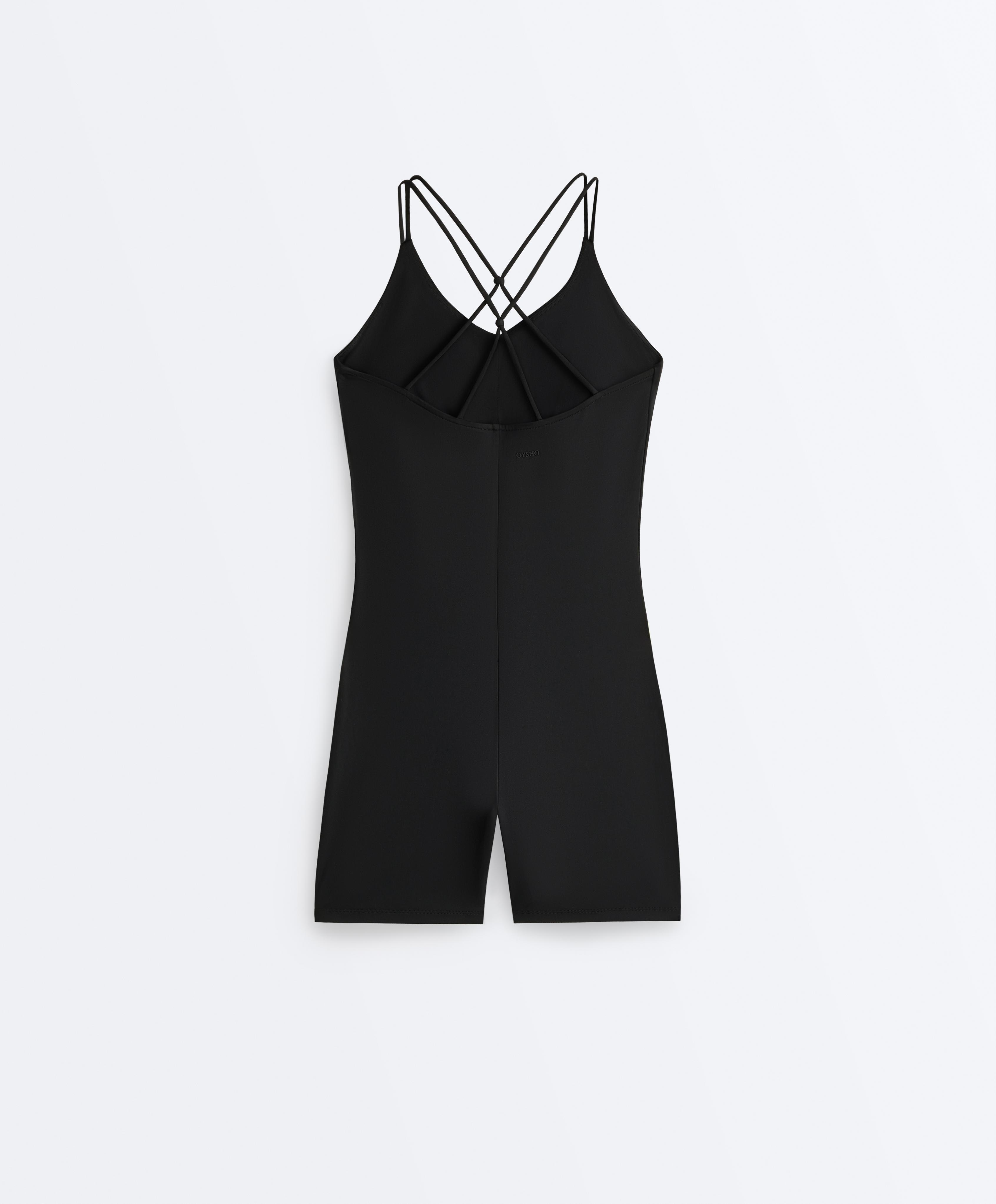 Comfortlux short jumpsuit with knot detail — BLACK