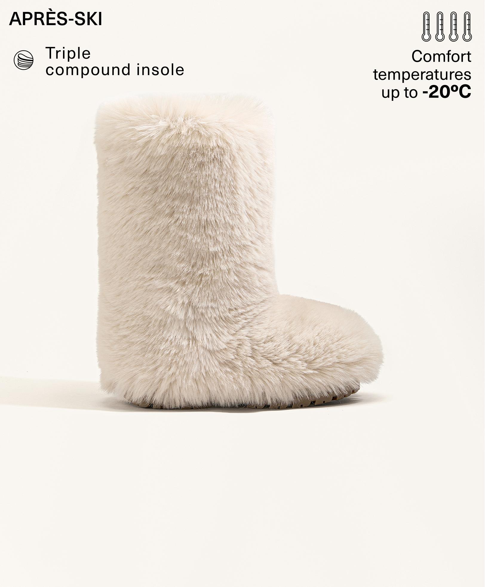 Technical faux-fur effect boot