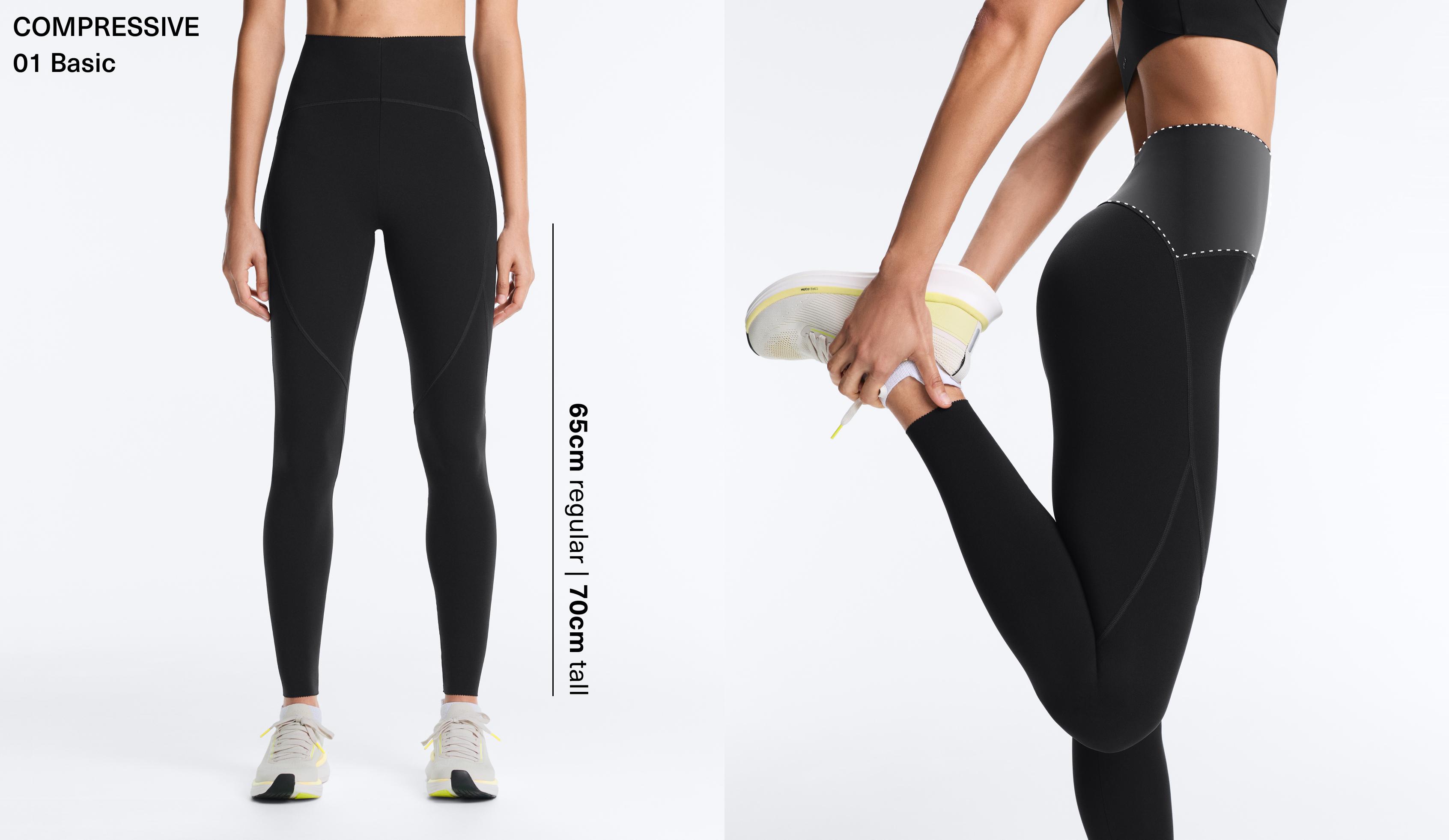 Compressive high rise ankle-length basic leggings