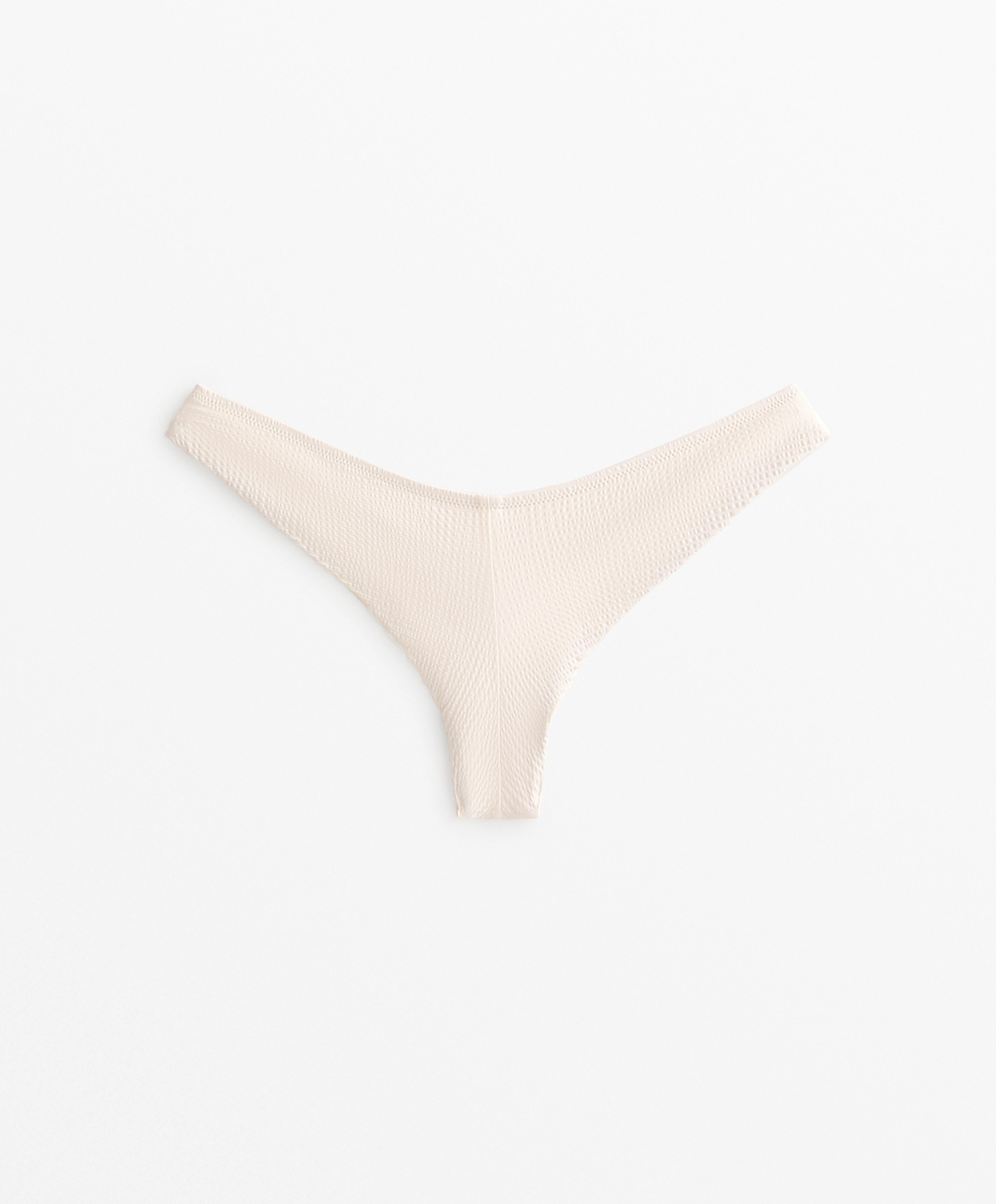 U-cut textured Brazilian bikini briefs