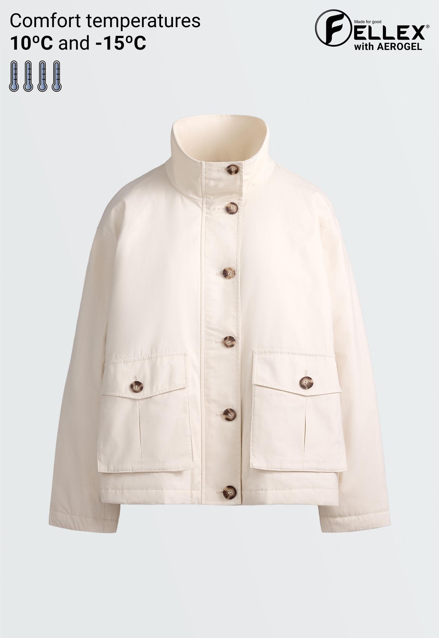 FELLEX® AEROGEL padded canvas jacket — ECRU