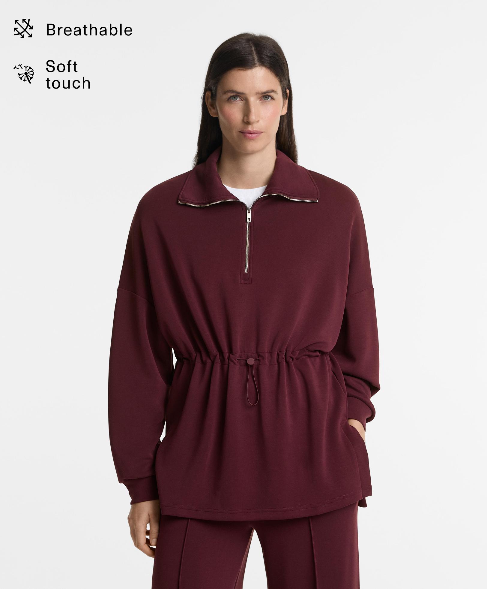 Half-zip sweatshirt with modal - Sale