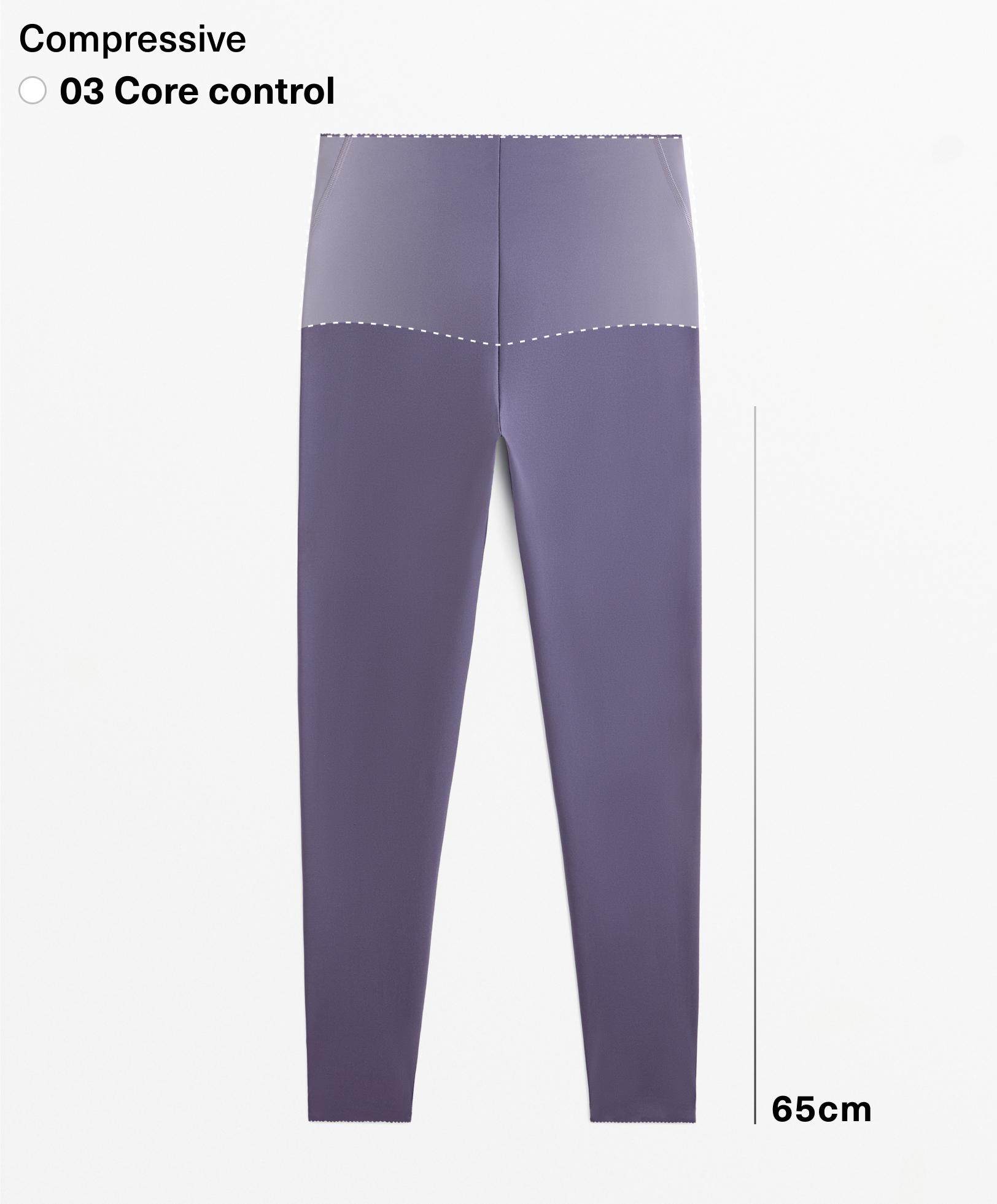 Compressive core control ankle-length leggings