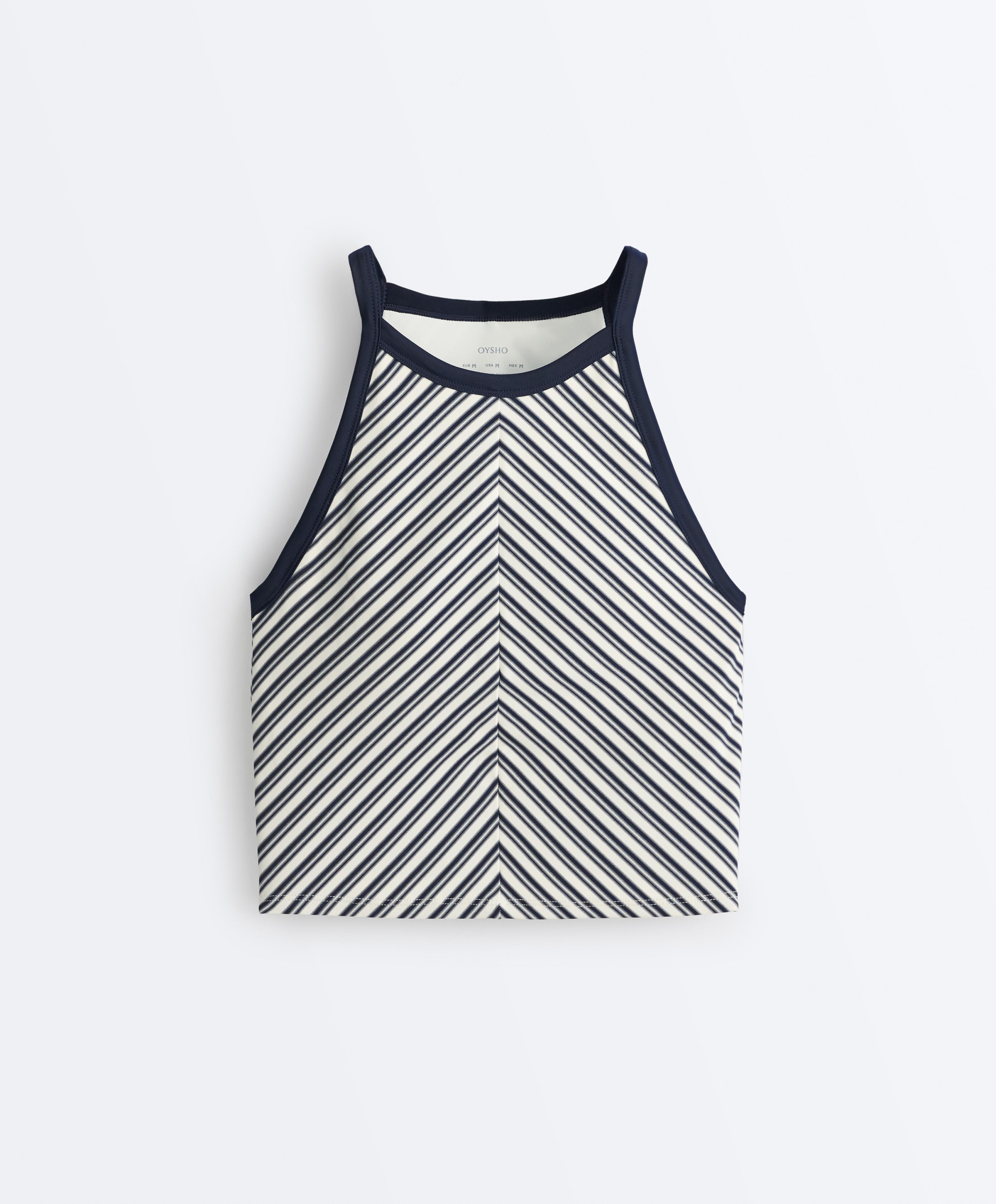 Comfortlux striped tank top — NAVY BLUE
