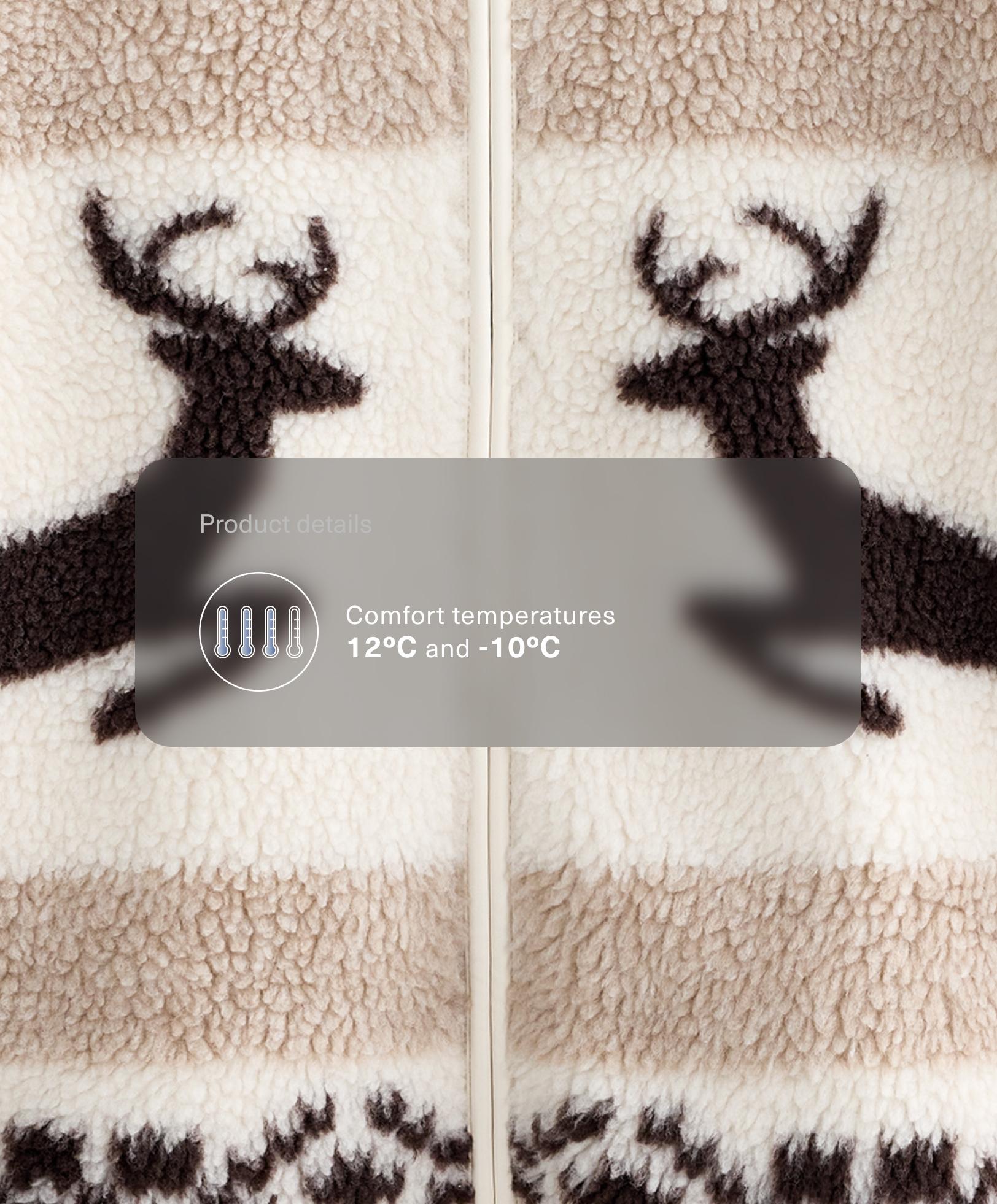 High-neck deer faux-shearling jacket. - Sale